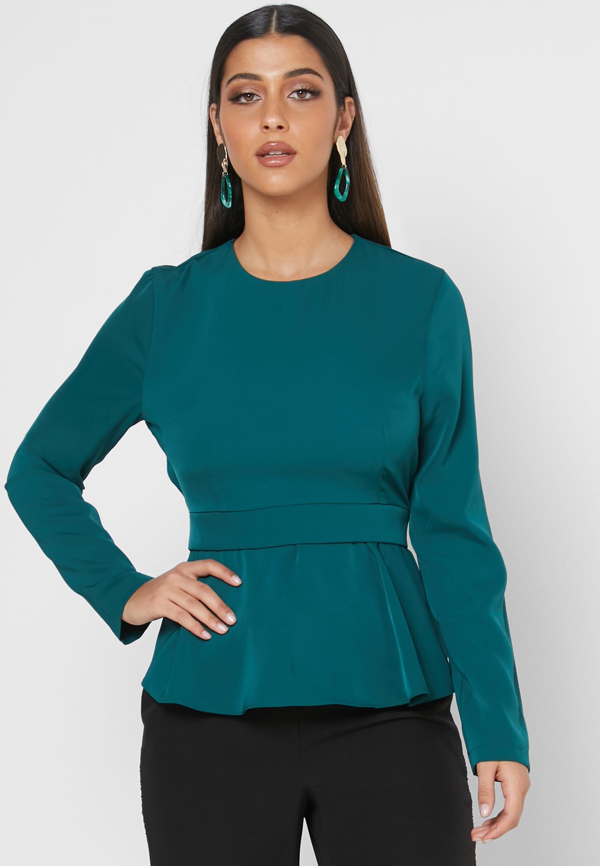 green peplum