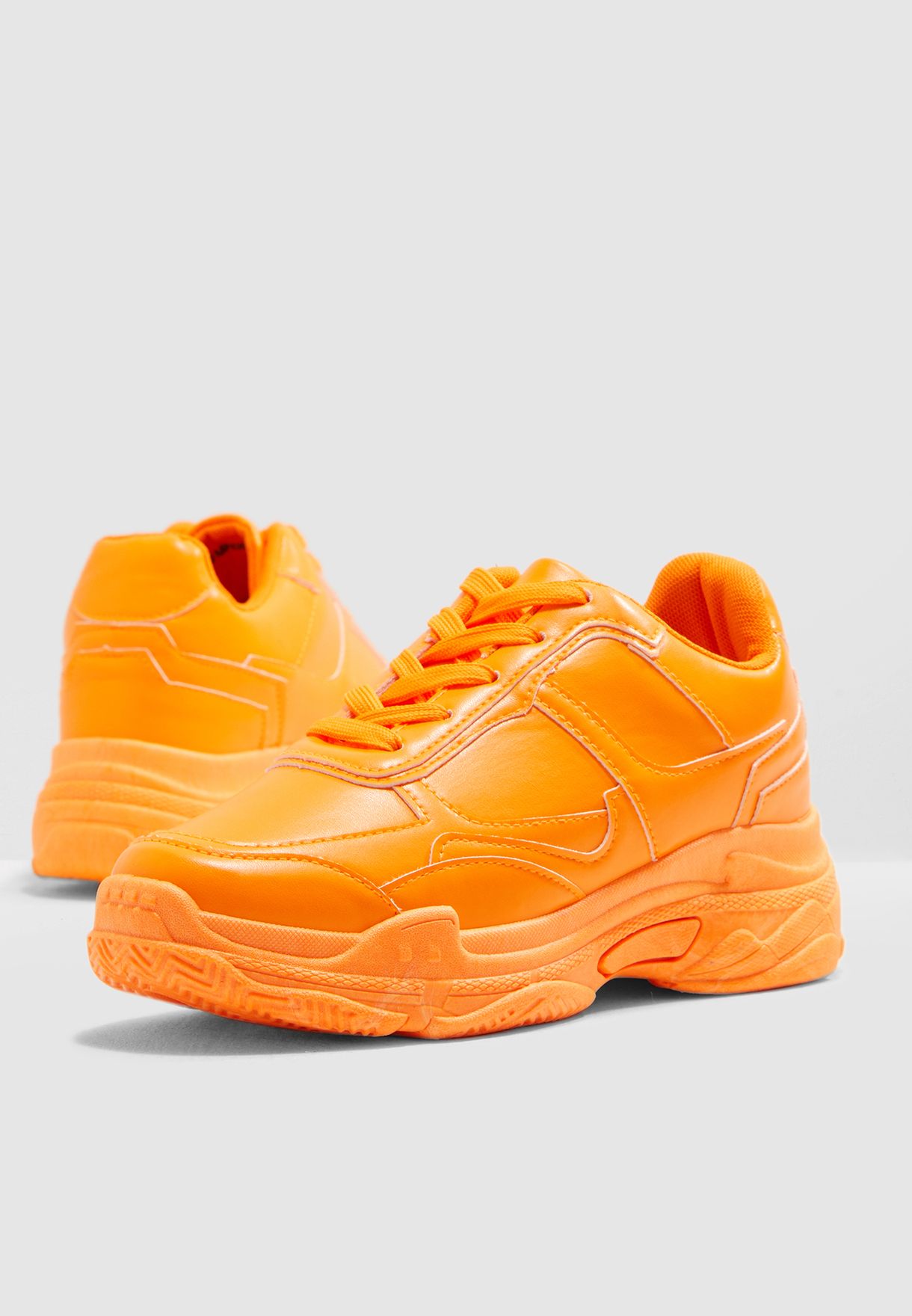 Public Desire orange Neon Dad Sneaker 