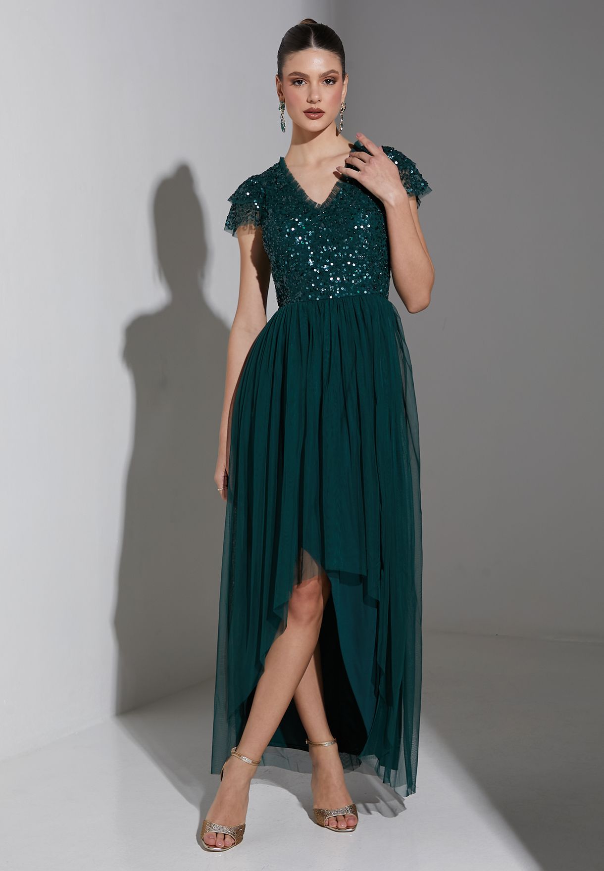 Embellished Bodice Maxi Dress