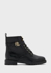 lauren ralph lauren black elridge leather boots