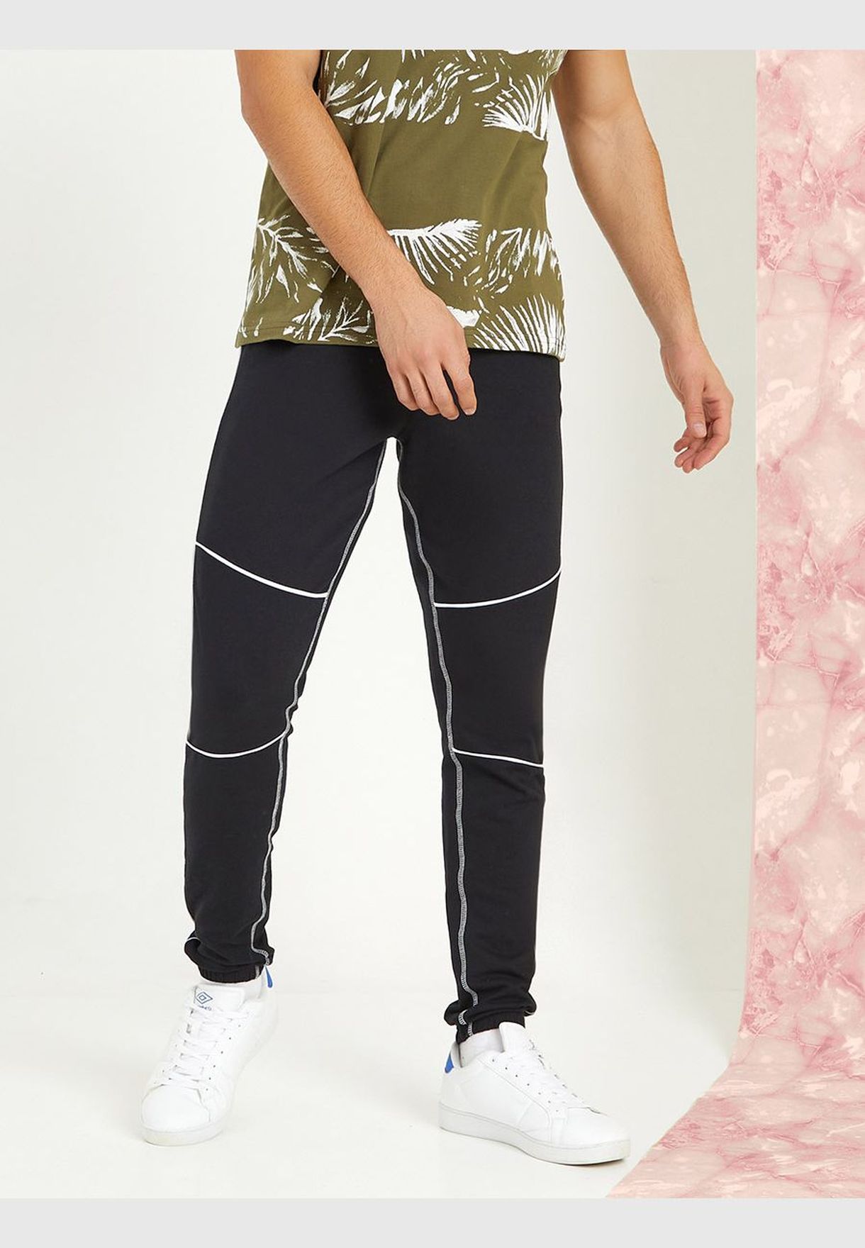 French Terry Jogger with Piping Detail