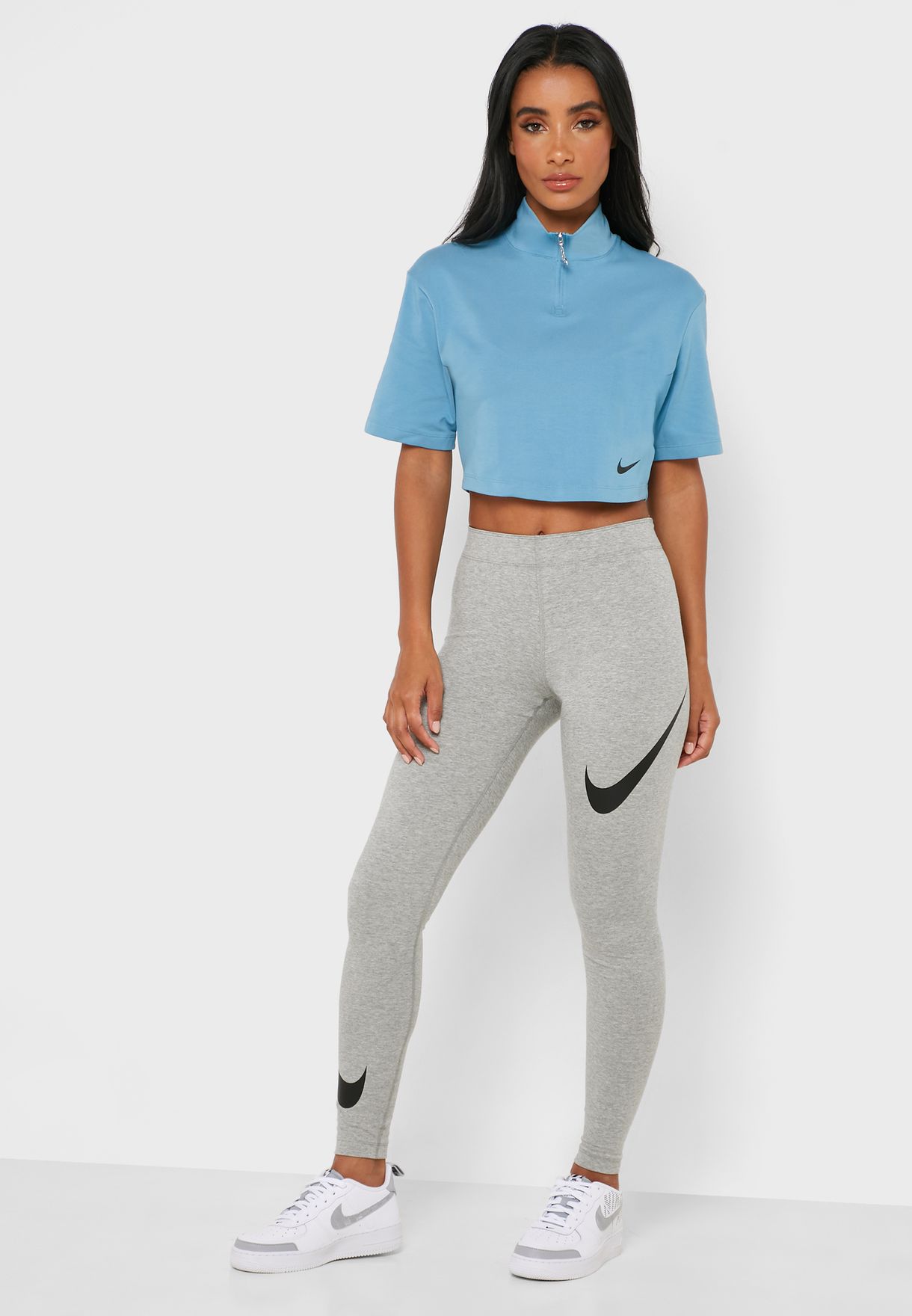 Download Buy Nike Green Nsw Swoosh Mock Neck T-shirt for Women in ...