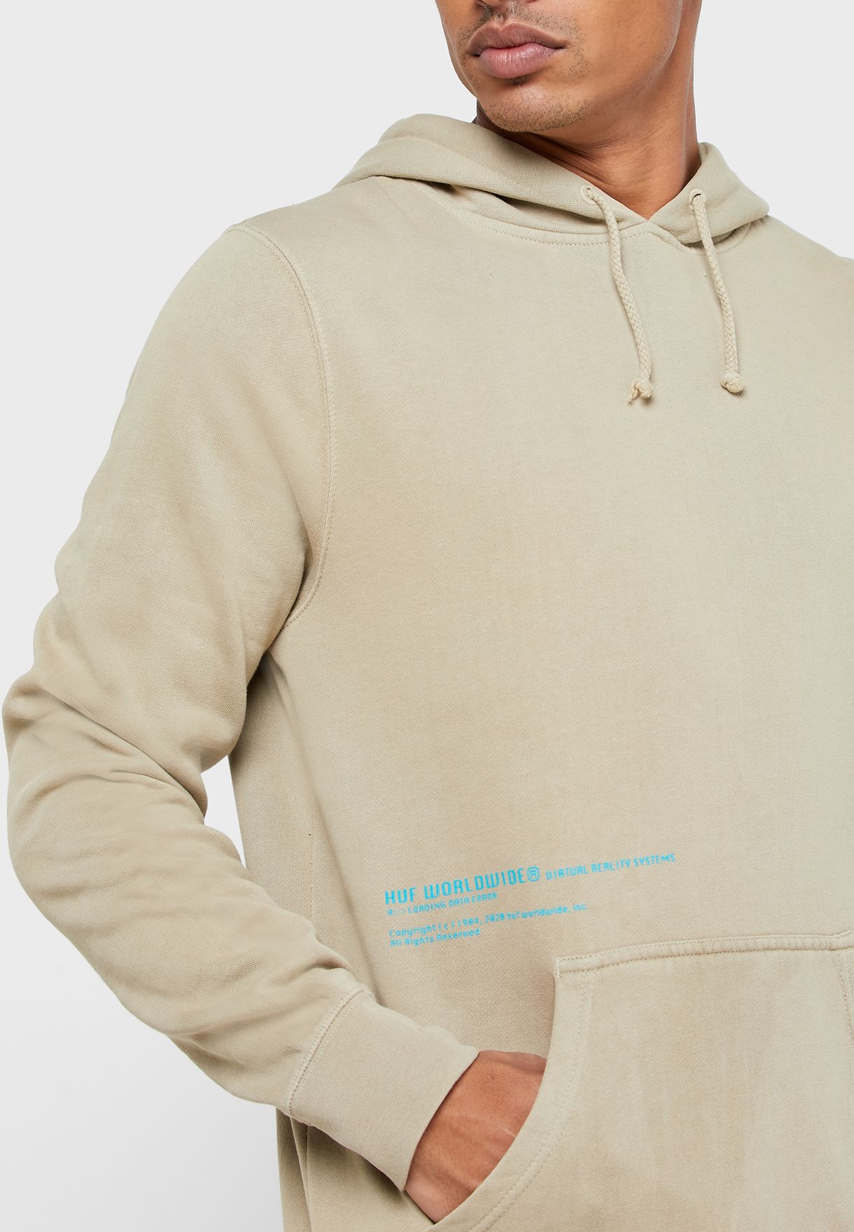 beige graphic hoodie