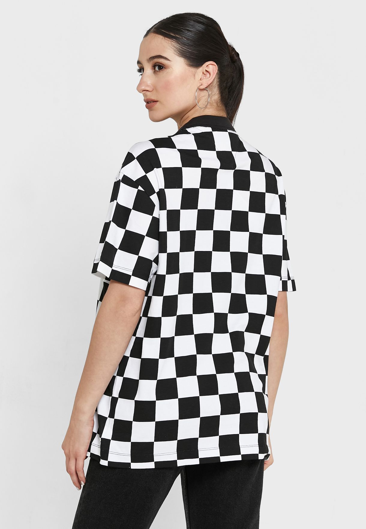 Round Neck Checked T-Shirt