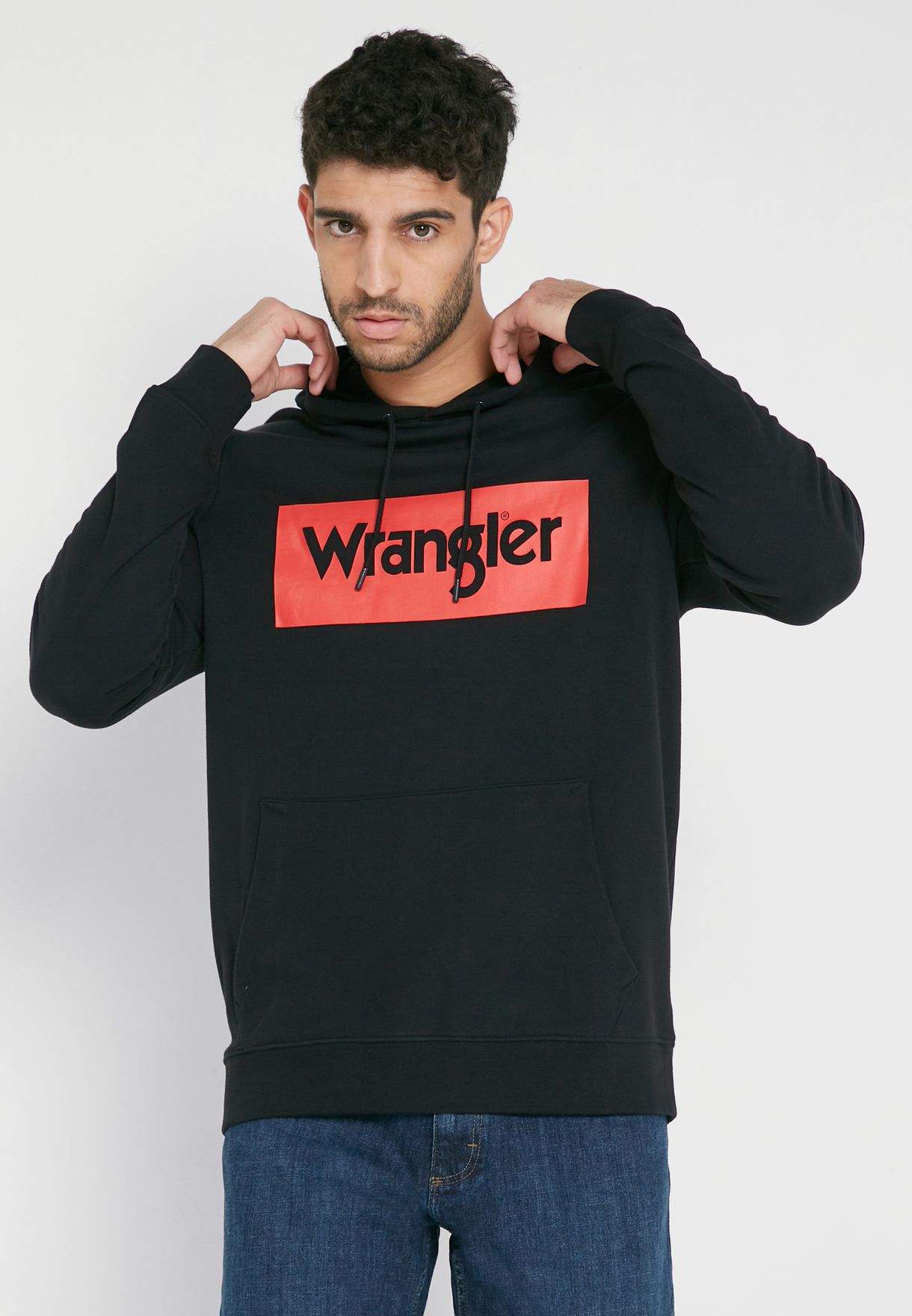 Buy Wrangler Men black Logo Hoodie for Men in MENA, Worldwide
