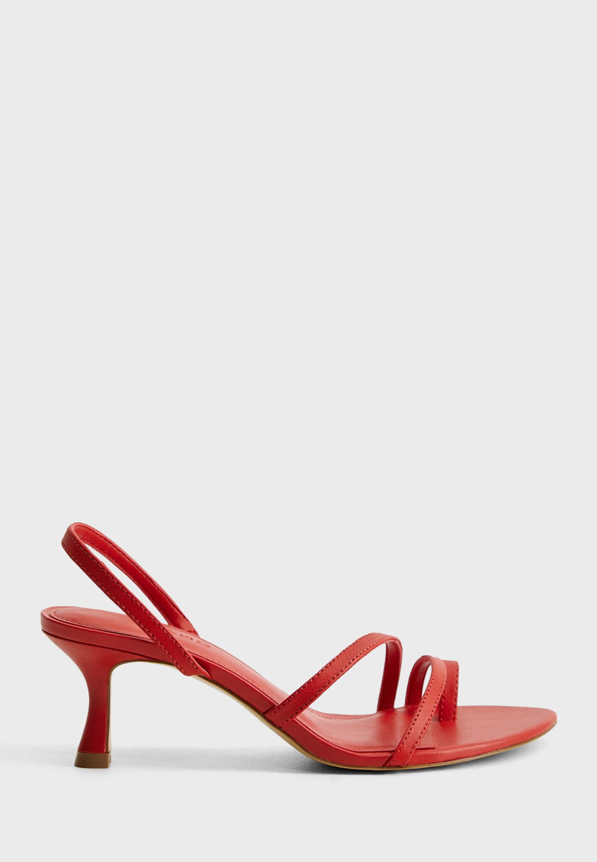 Buy Mango red Loma Kitten Heel Sandals for Women in MENA, Worldwide
