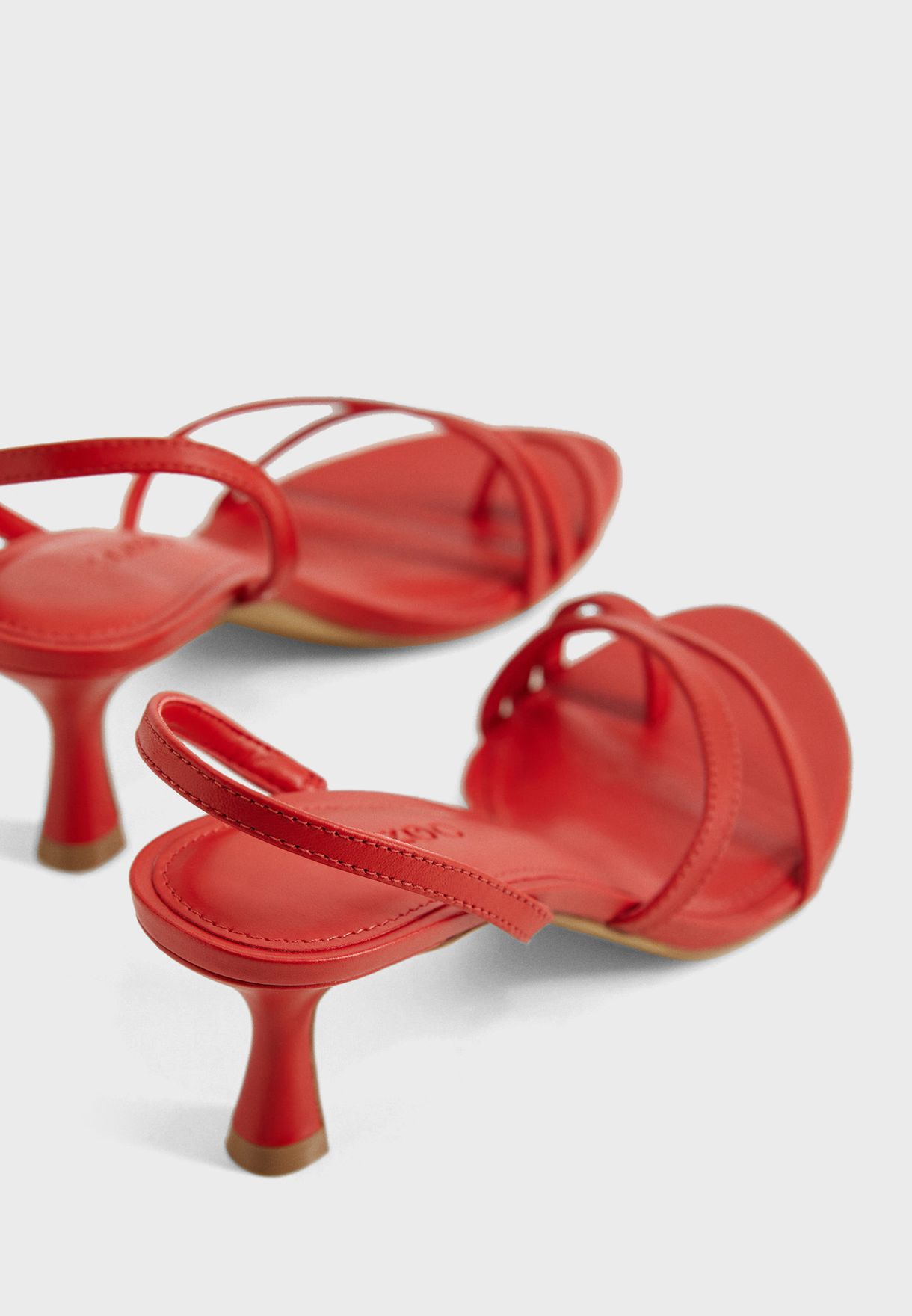 Buy Mango red Loma Kitten Heel Sandals for Women in MENA, Worldwide