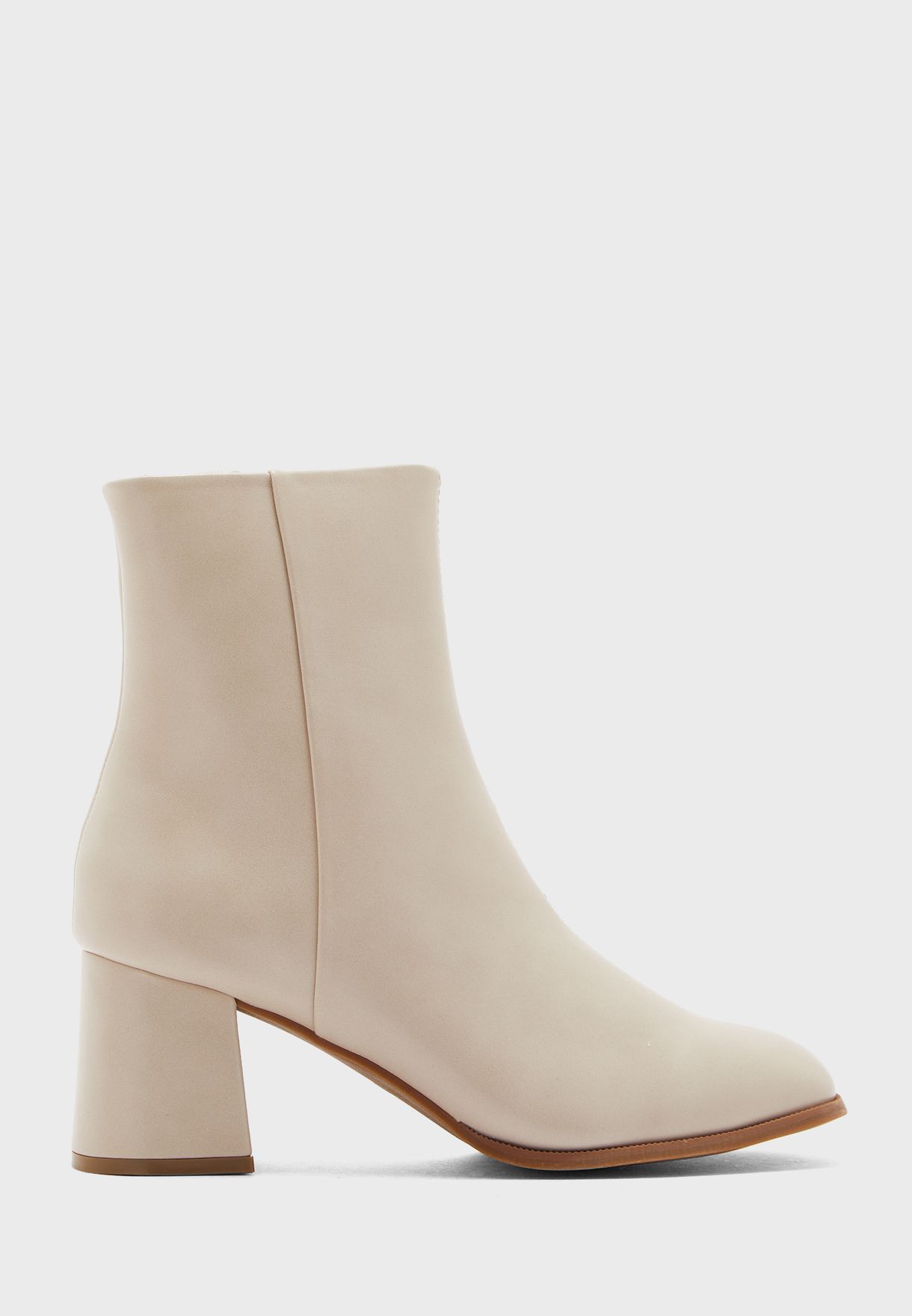 Buy Vero Moda white Mathilde Ankle Low Heel Boot for Women in Dubai ...