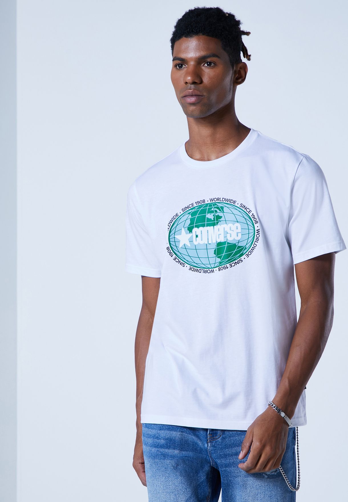 Buy Converse white Around The World T-Shirt for Men in MENA, Worldwide