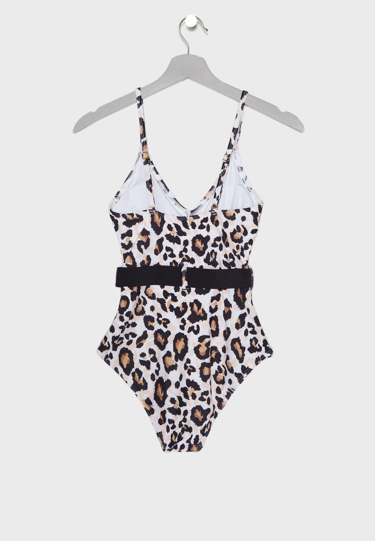 Animal Print Belted Swimsuit