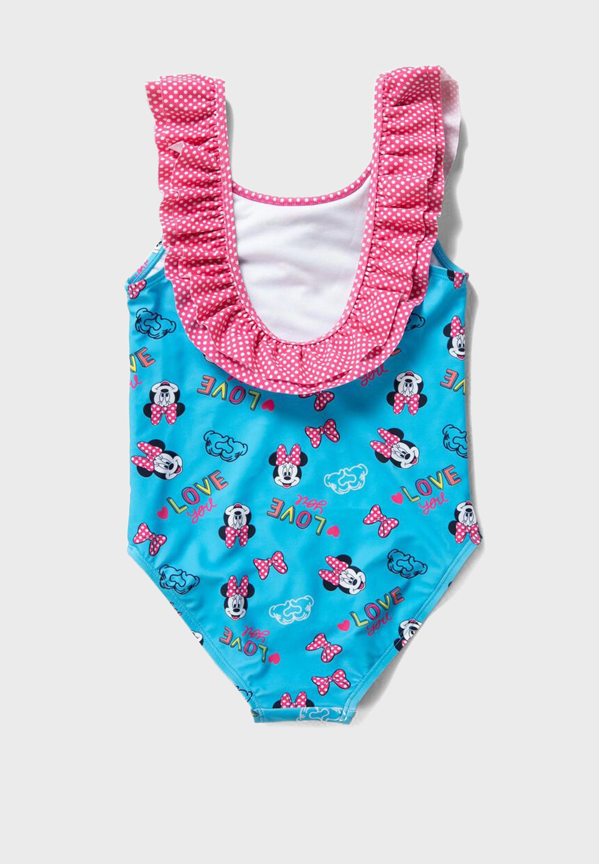 Kids Ruffle Detail Graphic Swimsuit