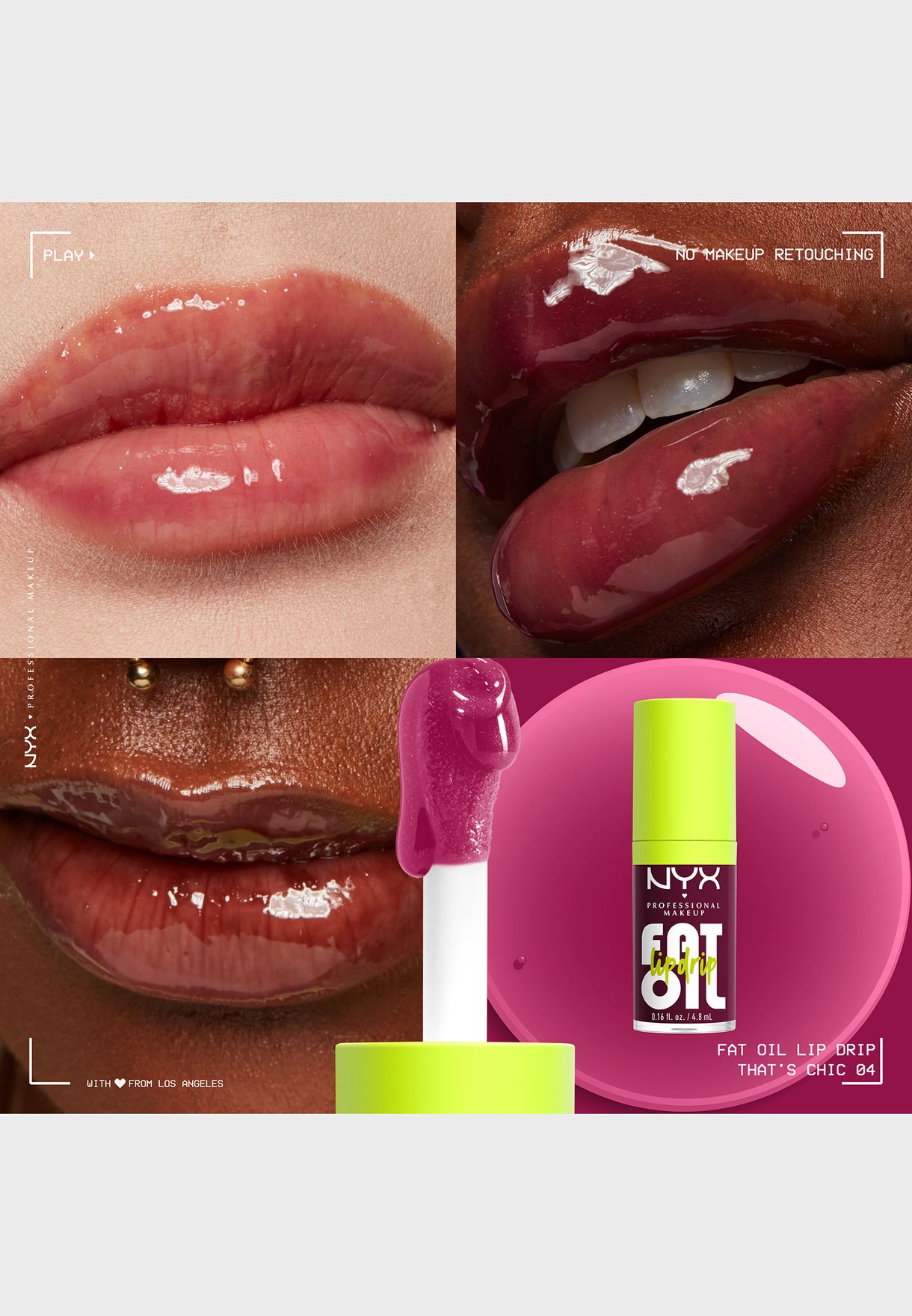 Buy NYX Professional Makeup clear Fat Oil Lip Drip - That's Chic for ...