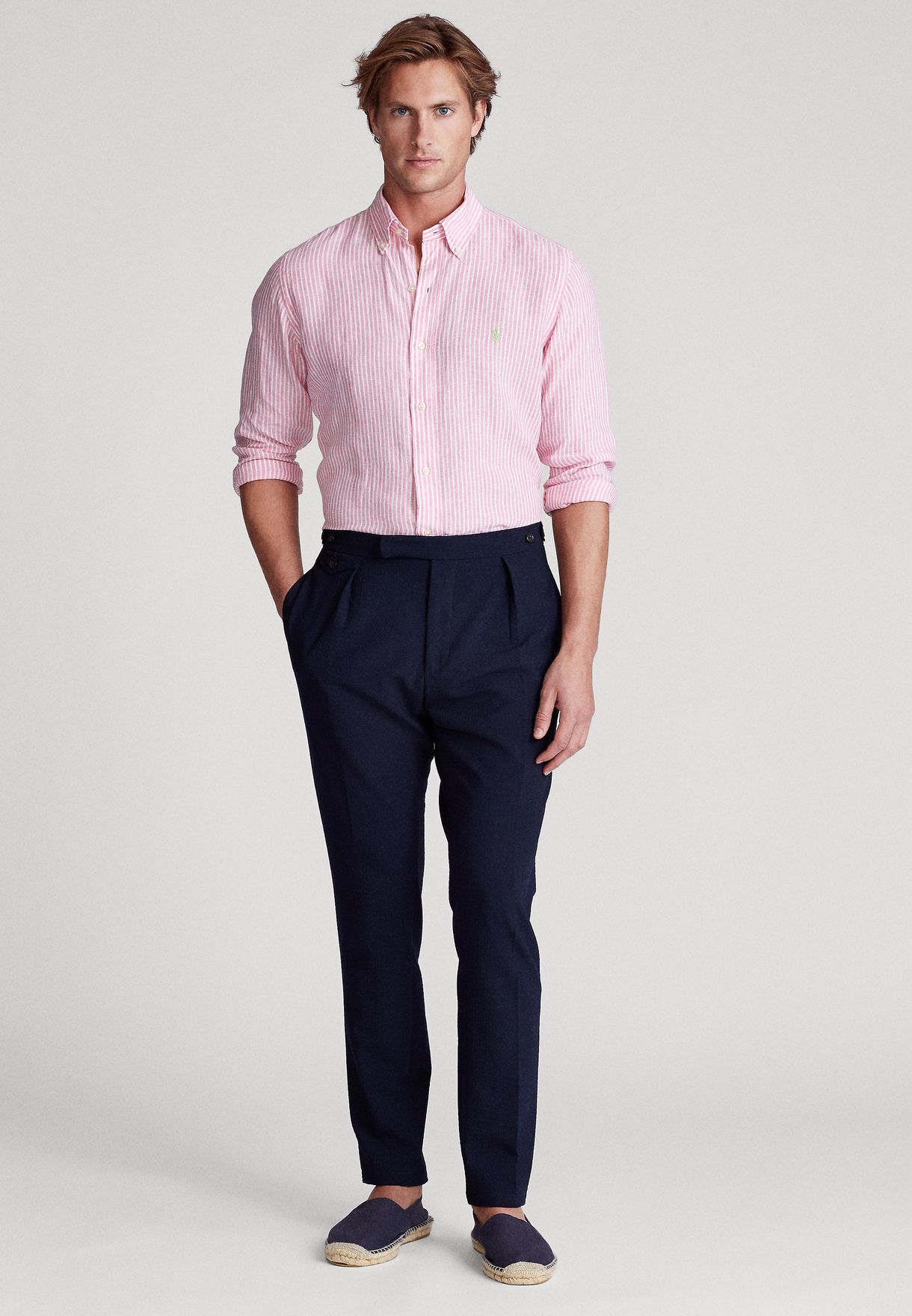 Buy Polo Ralph Lauren pink Essential Classic Fit Shirt for Men in Riyadh,  Jeddah