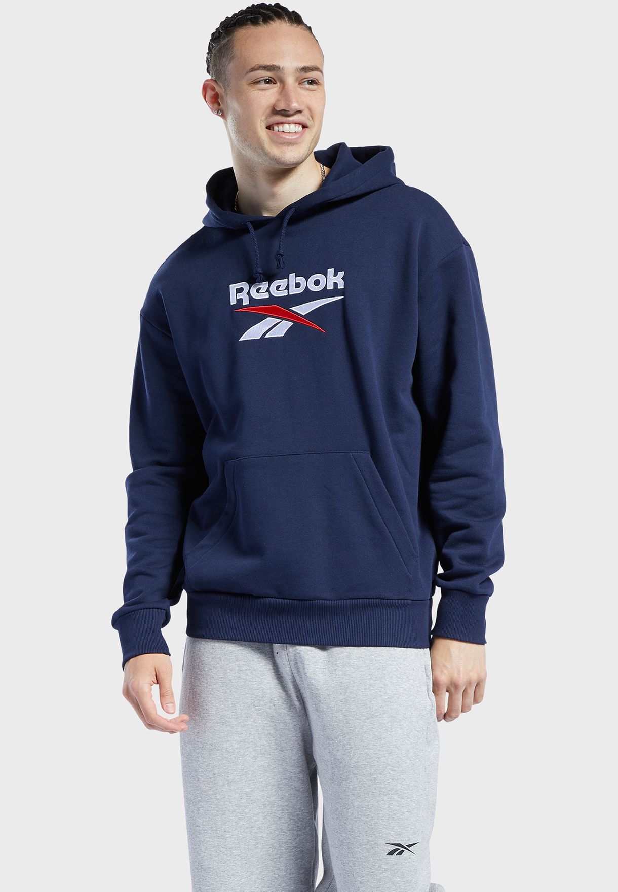 reebok blue hoodie