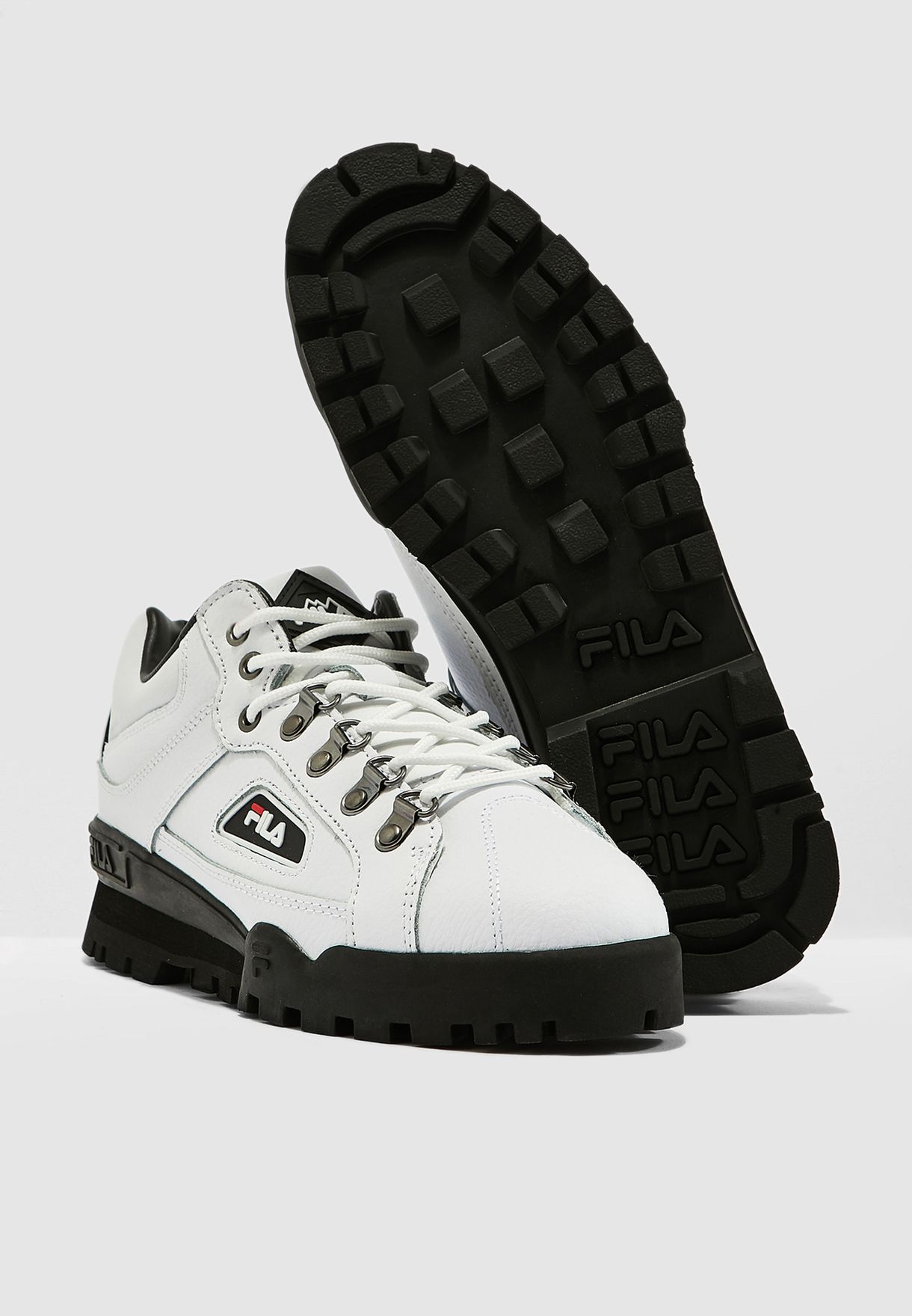 fila black trailblazer leather trainers