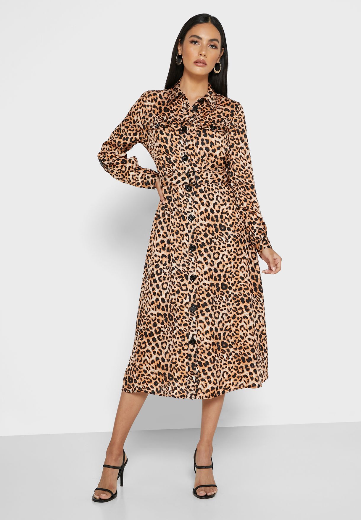 new look leopard shirt dress