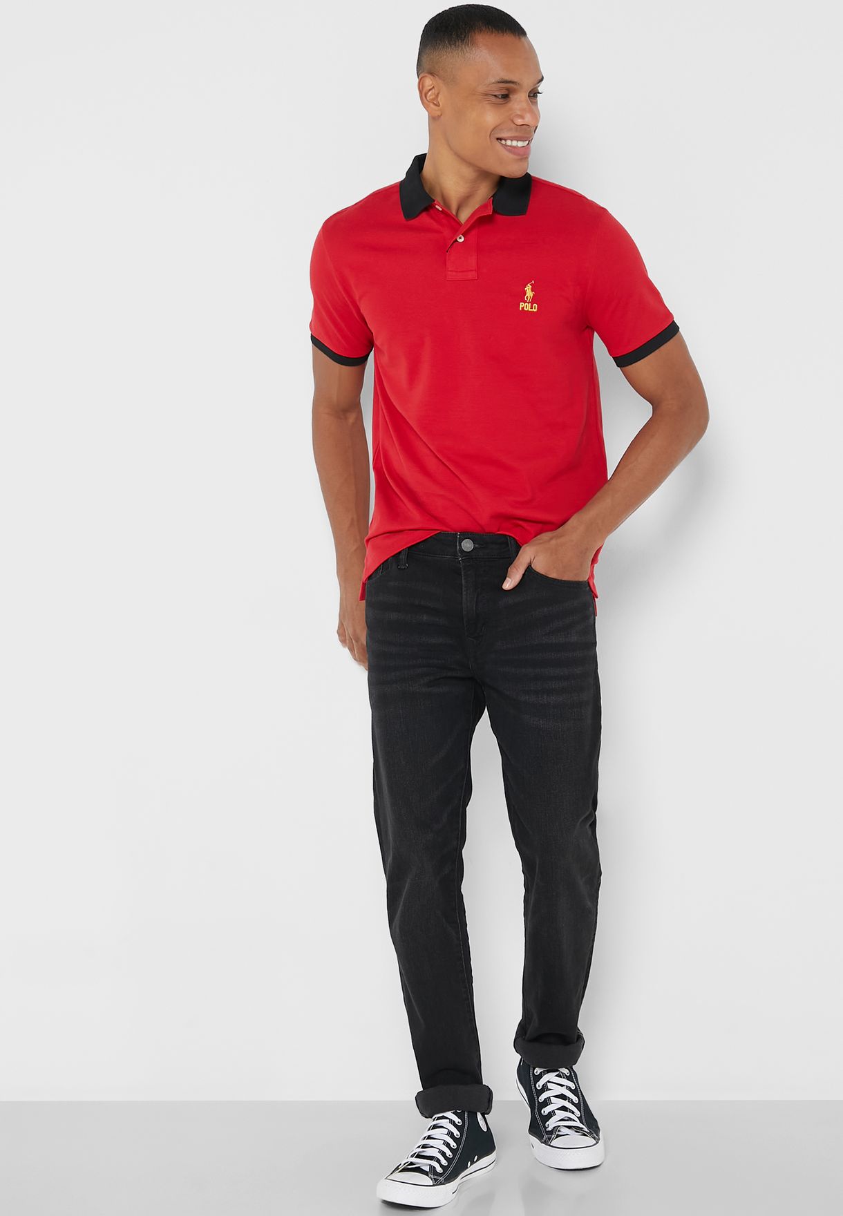 Buy Polo Ralph Lauren red Essential Polo T-Shirt for Men in Muscat, Salalah