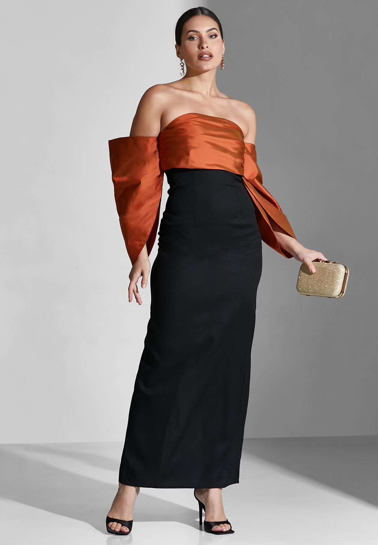 Bardot Color Block Dress