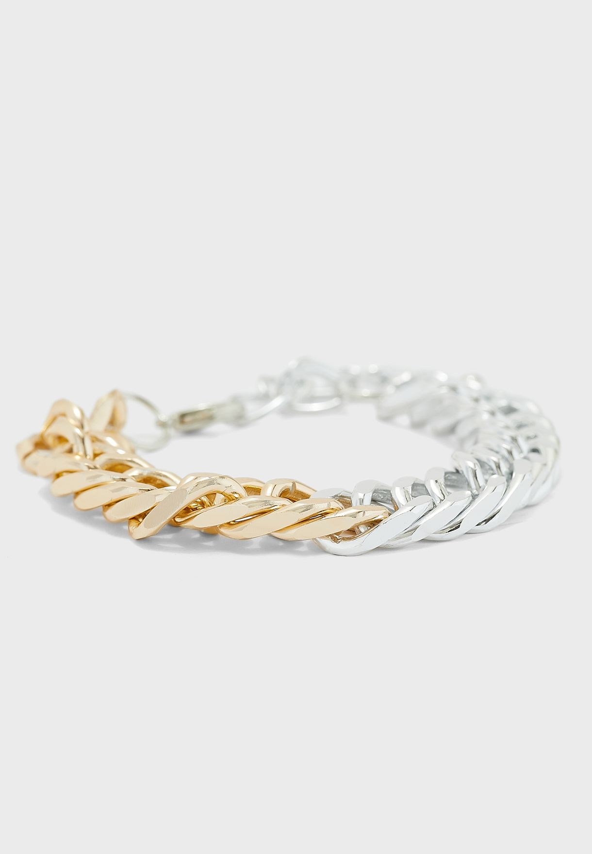 Steel Two Tone Chain Bracelet