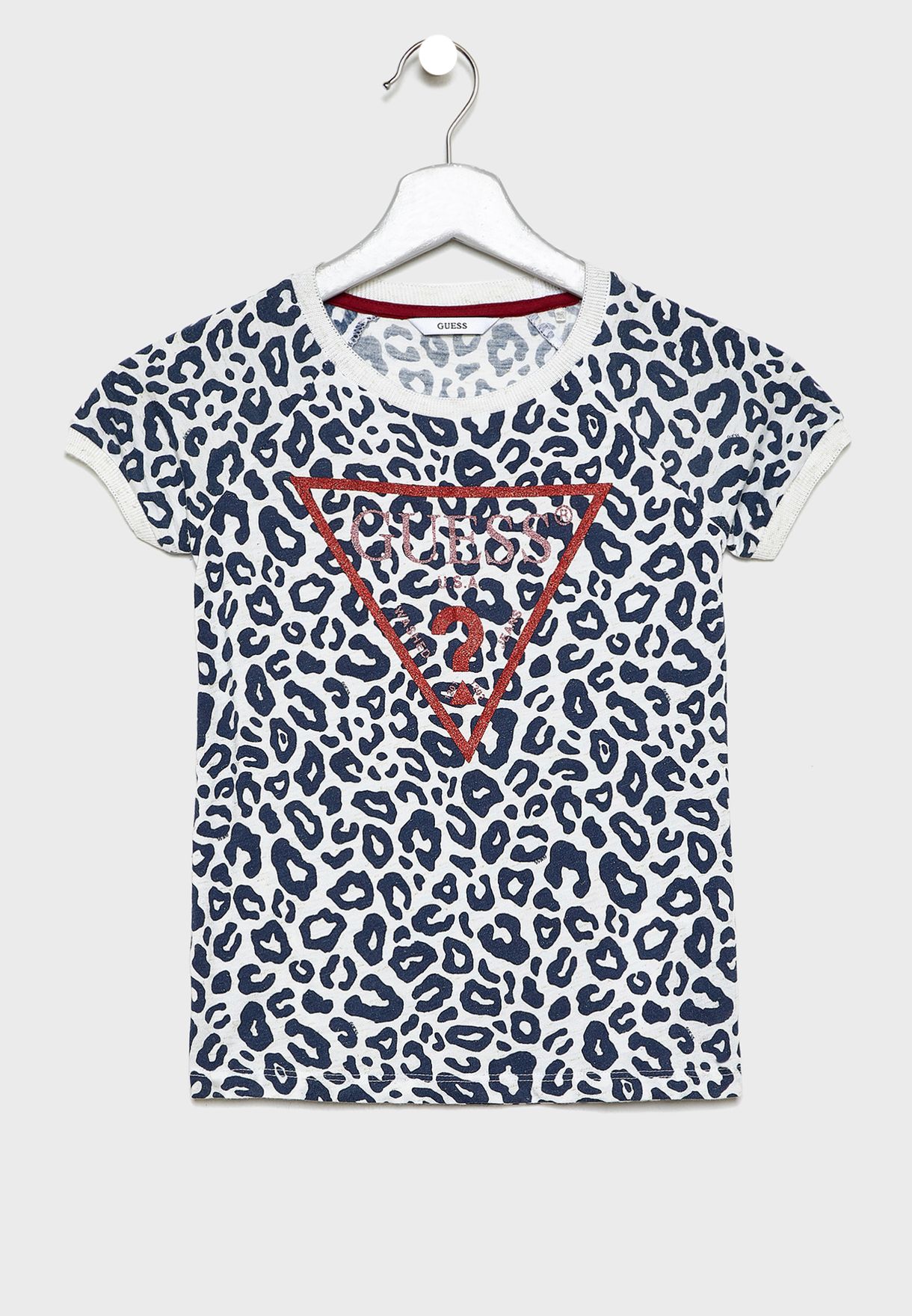 t shirt guess leopard