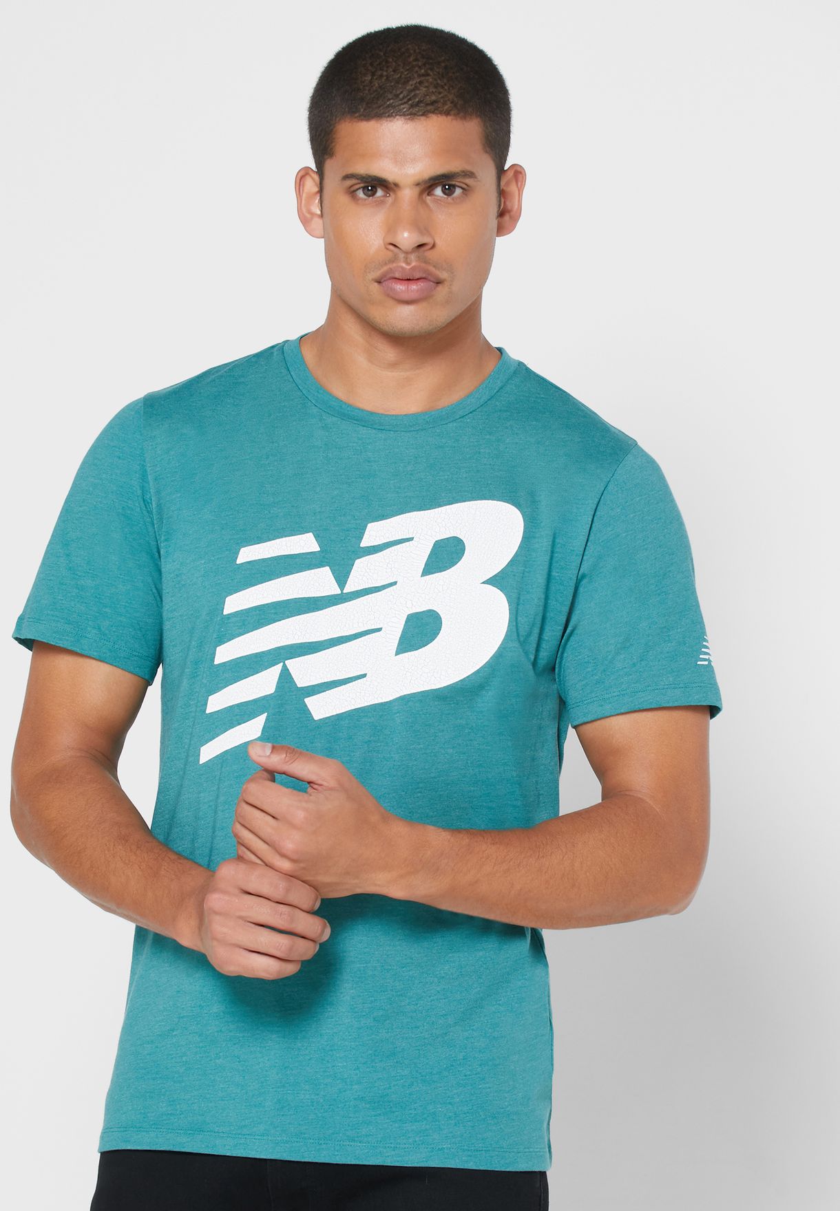 Buy New Balance green Graphic Heathertech T-Shirt for Men in MENA ...