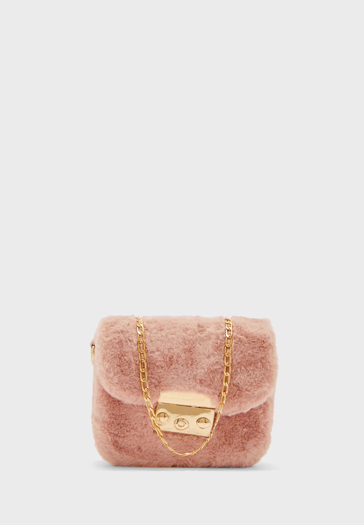 faux fur chain bag