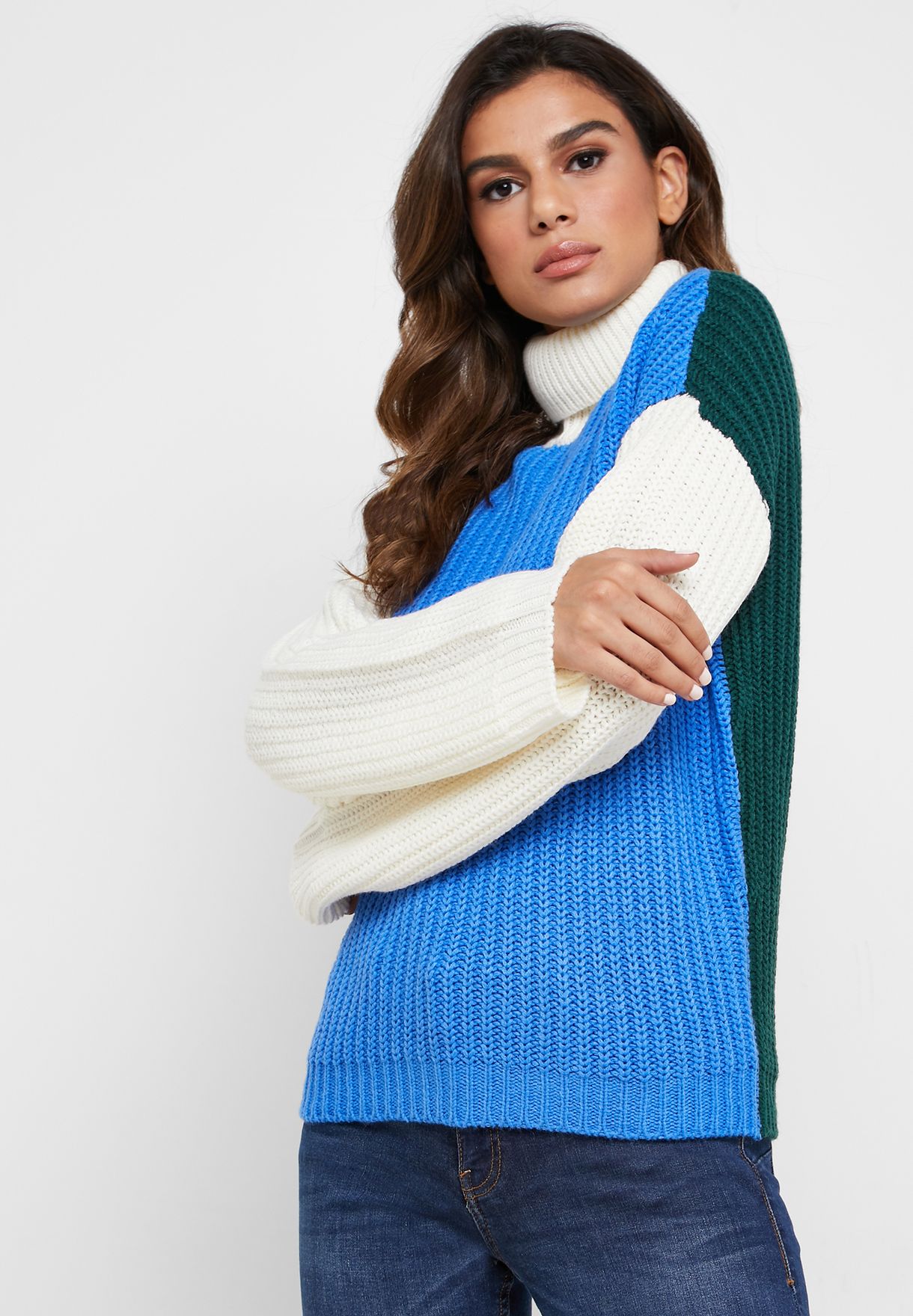 Vero Moda multicolor High Neck Ribbed Sweater for Women in MENA, Worldwide