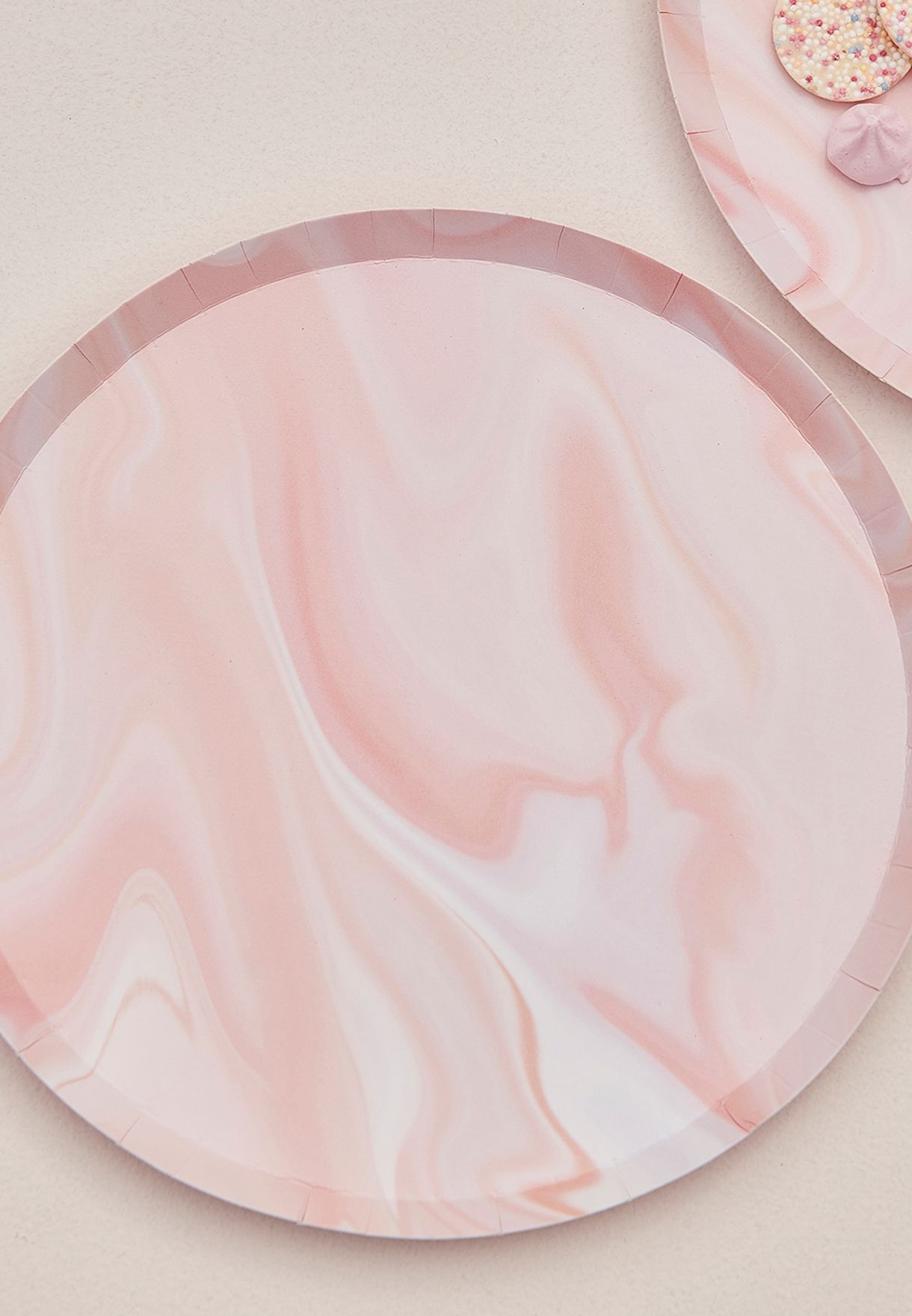 Pink Marble Paper Plates