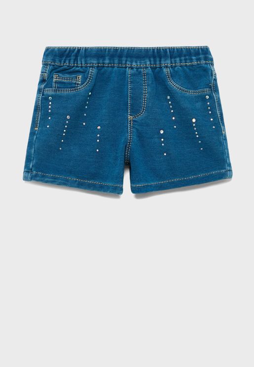 Kids Mid Wash Denim Shorts