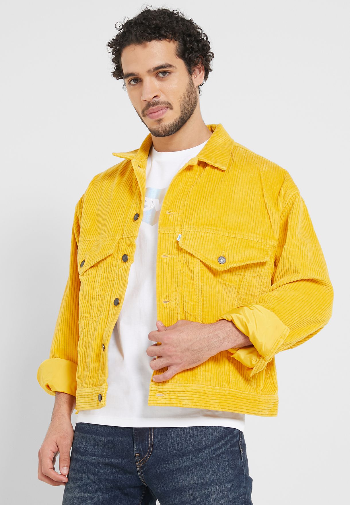 Buy Levis yellow Graphic Denim Jacket for Men in Muscat, Salalah