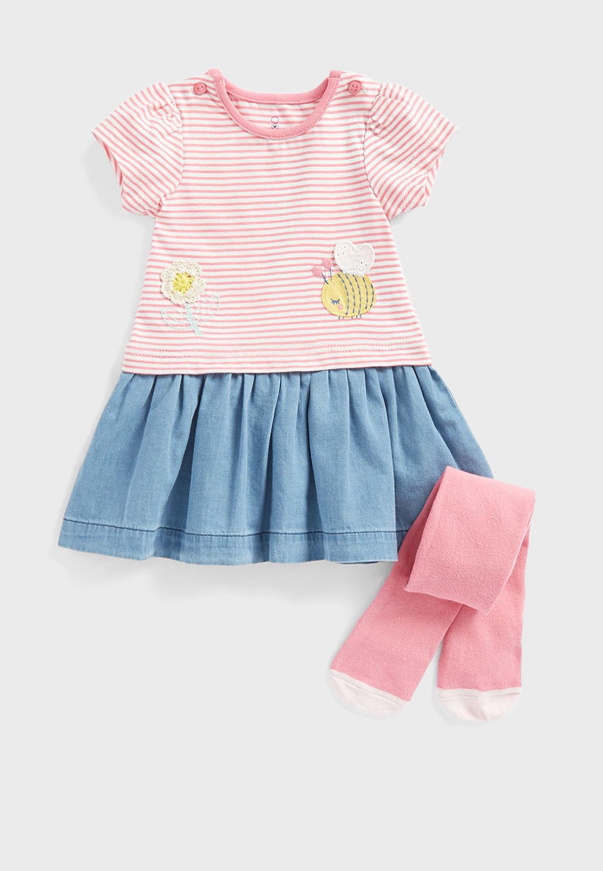 Infant Striped Dress & Knicker Set