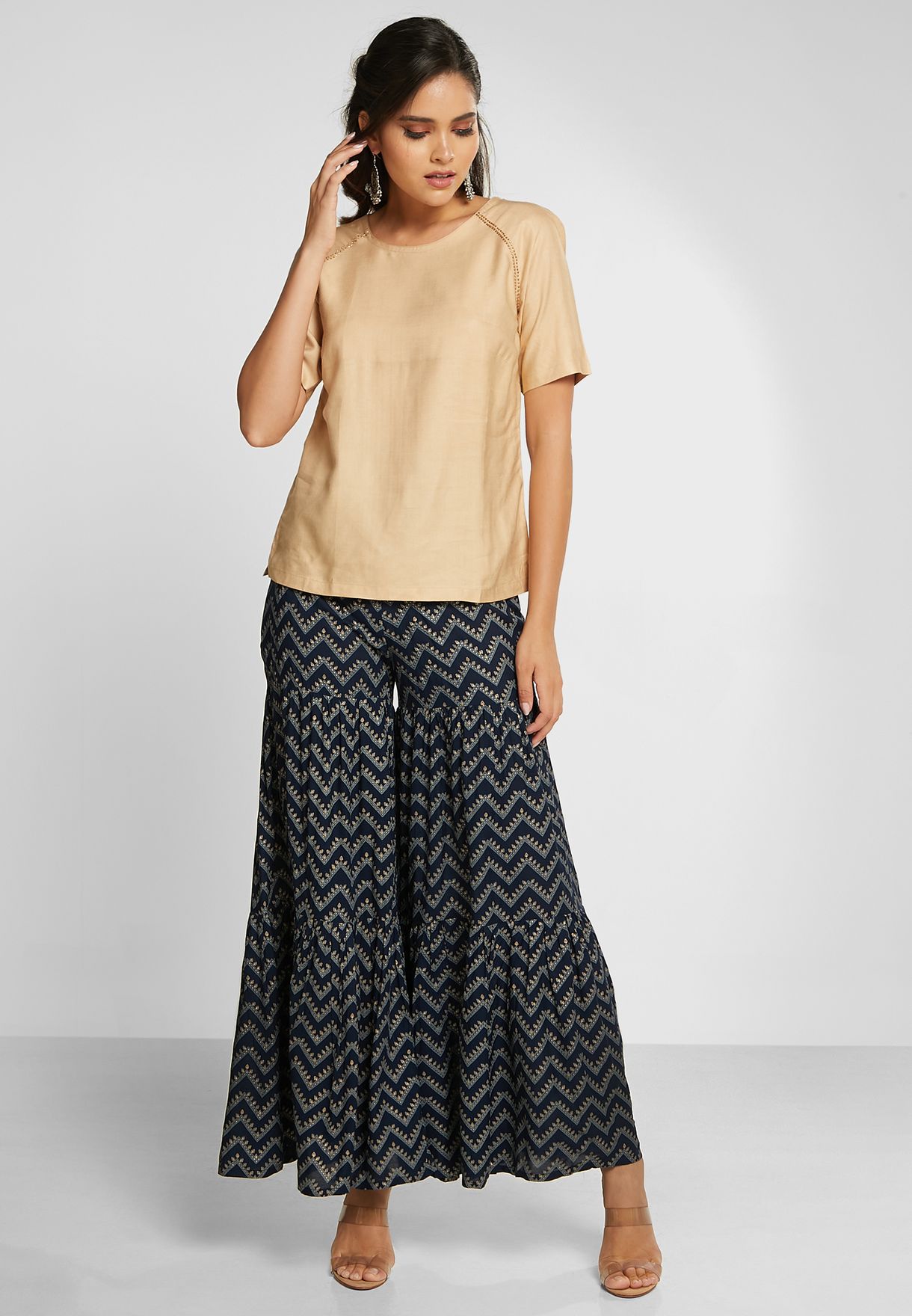 sharara pants with top