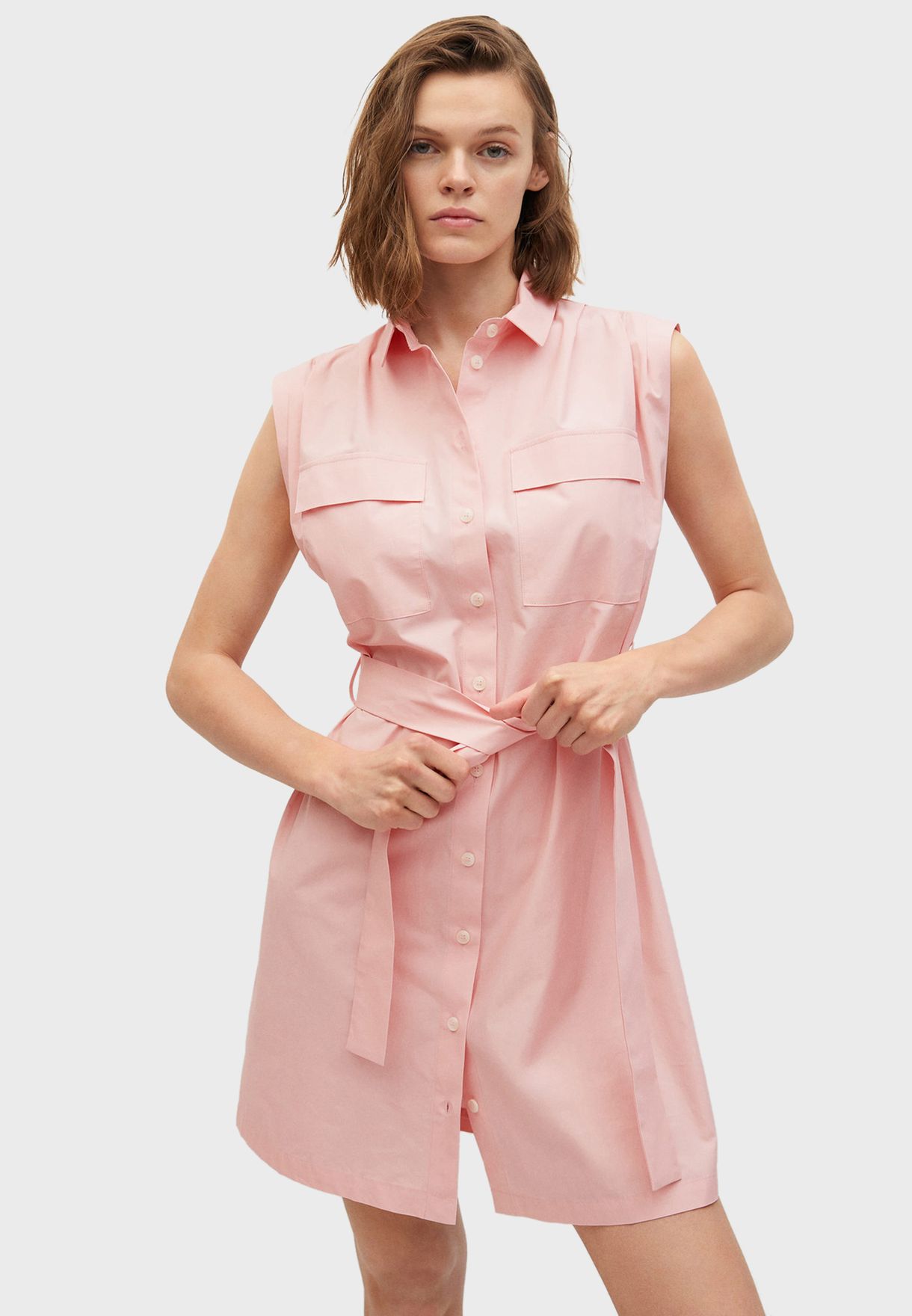 Buy Mango pink Button Down Shirt Dress ...