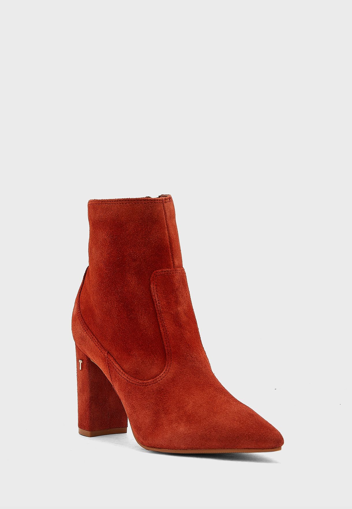 Nyshaa Suede Block Heel Ankle Boots
