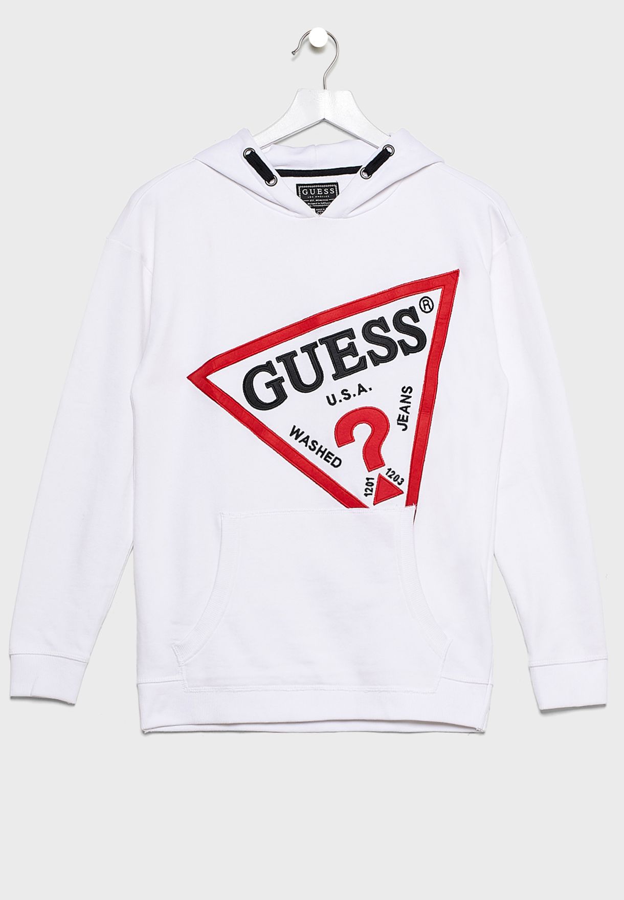 guess white hoodie