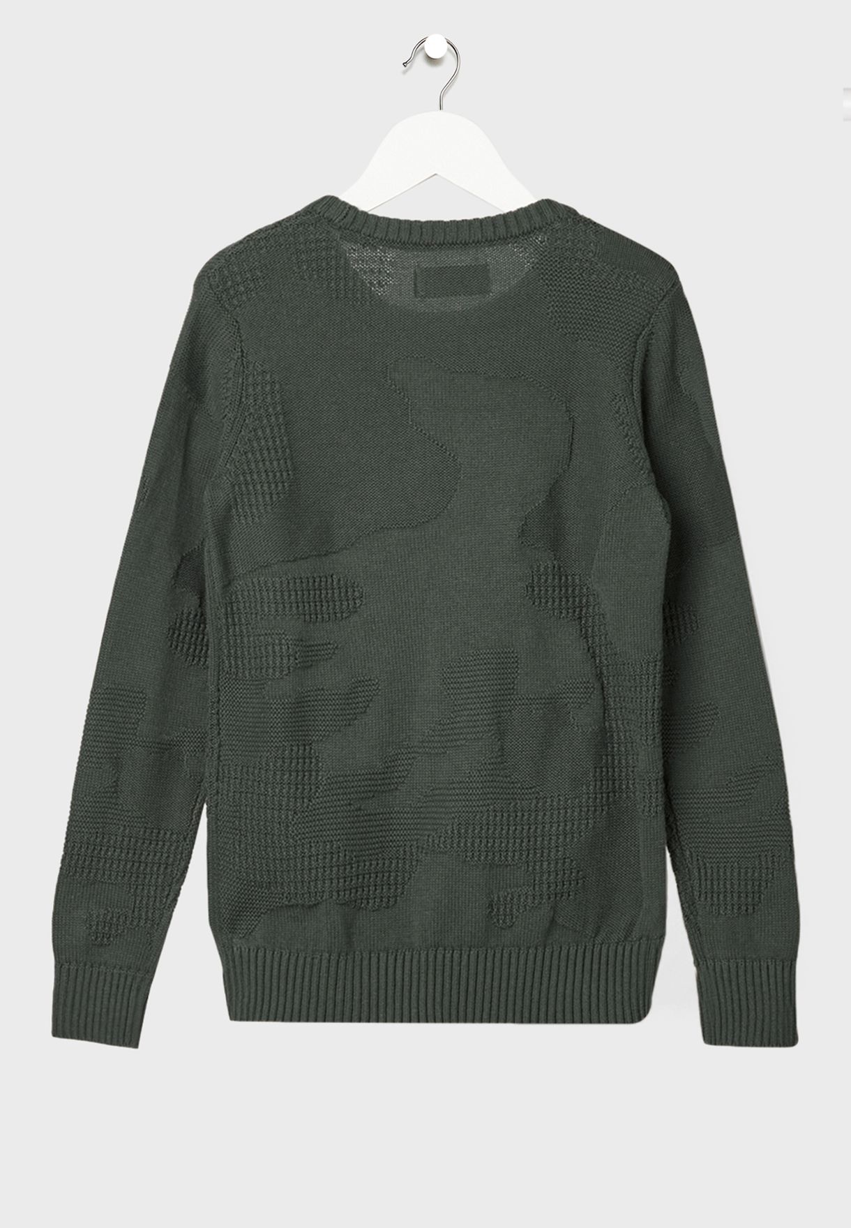 Kids Textured Sweater Olive