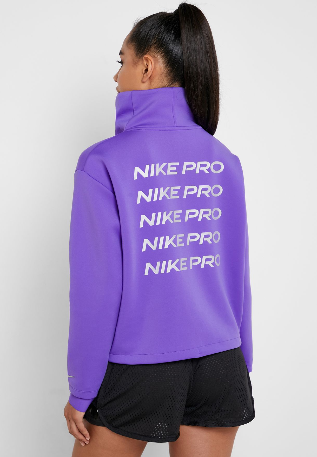 purple nike cropped hoodie