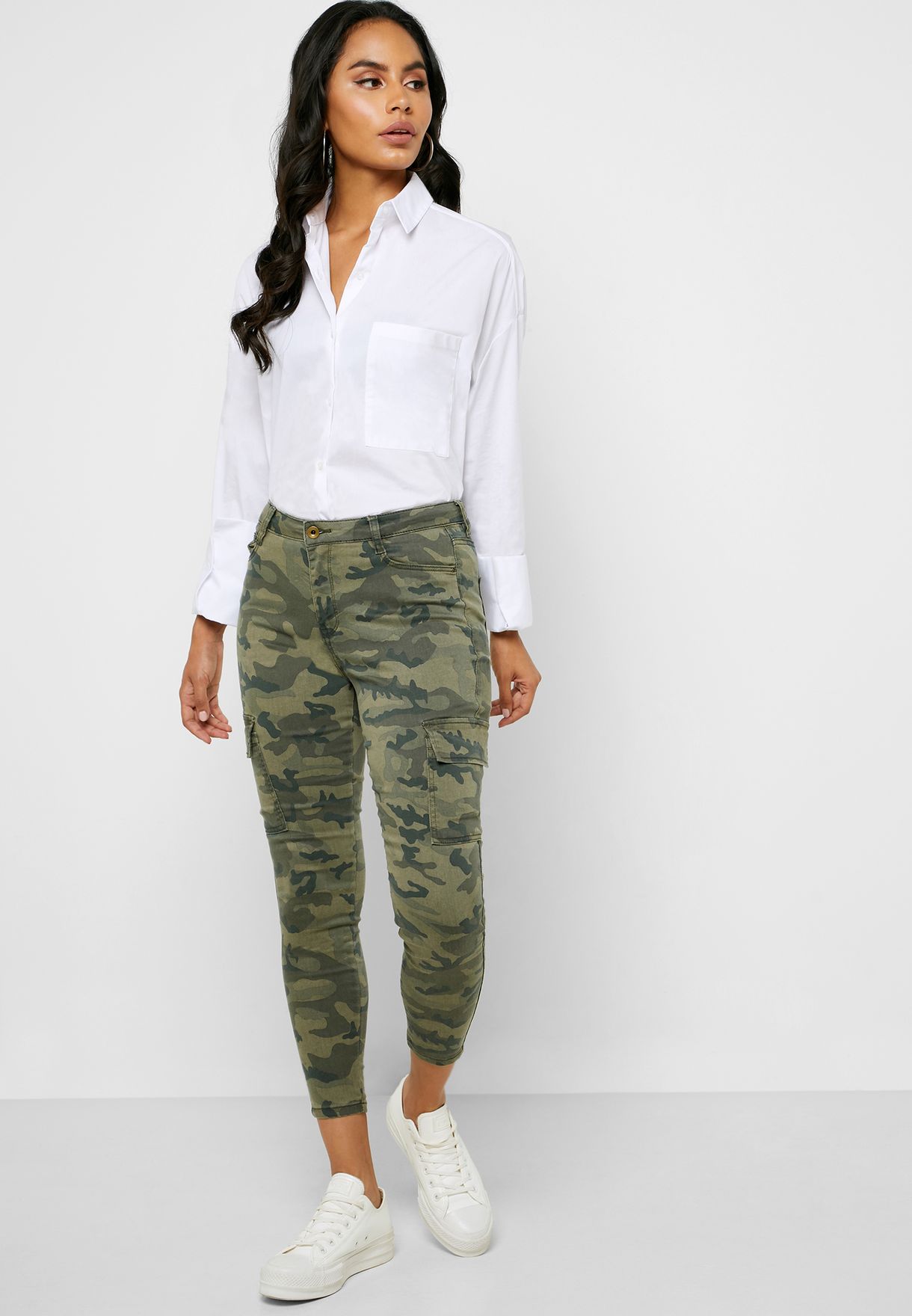 camouflage print jeans