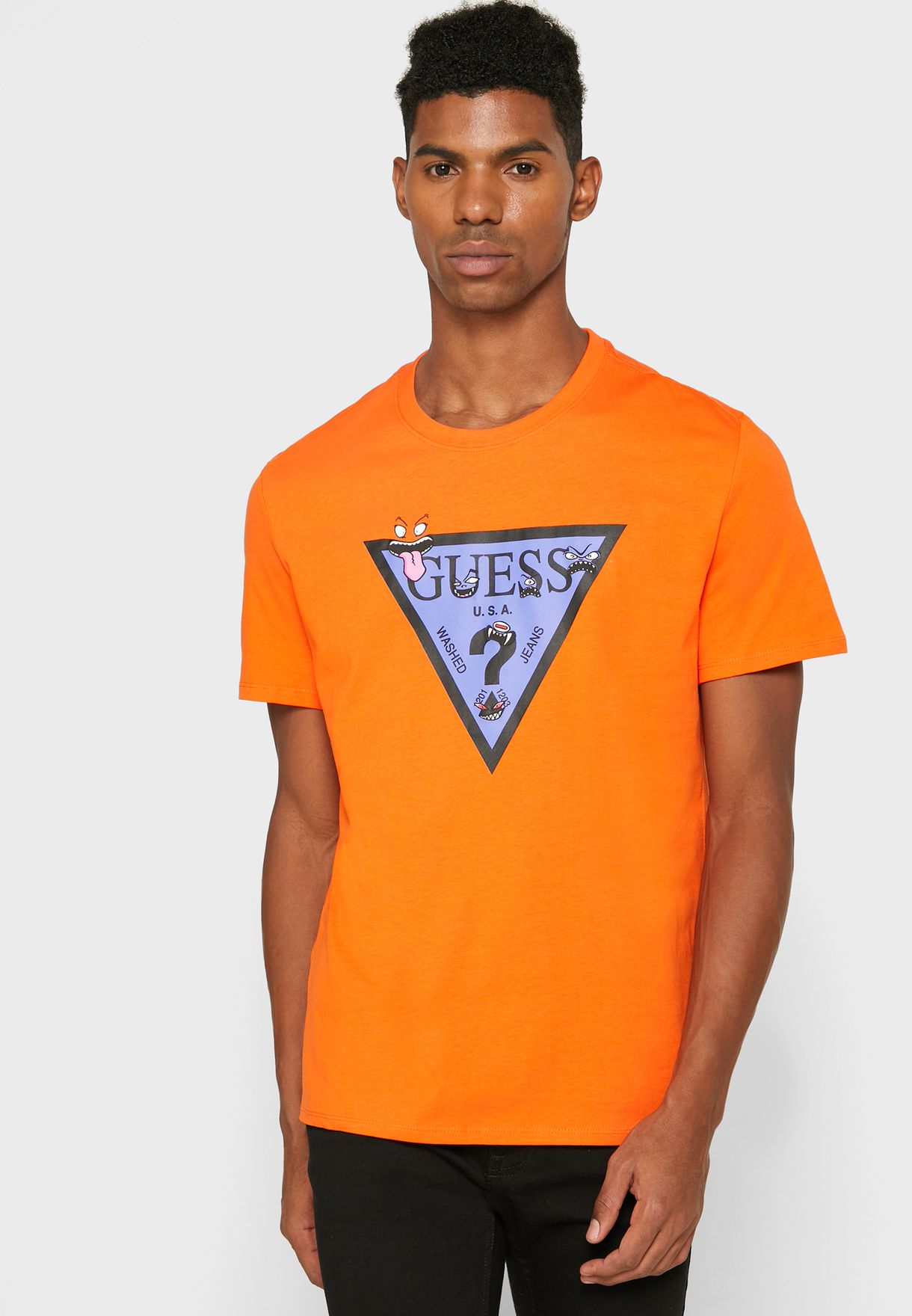 guess orange shirt