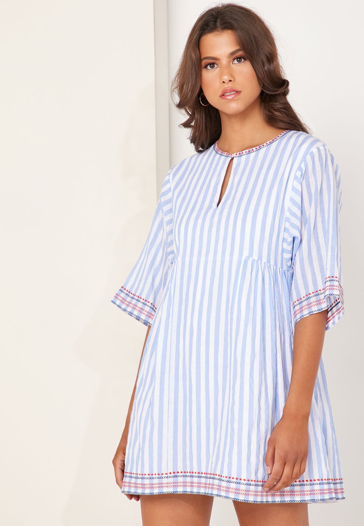 striped kaftan dress