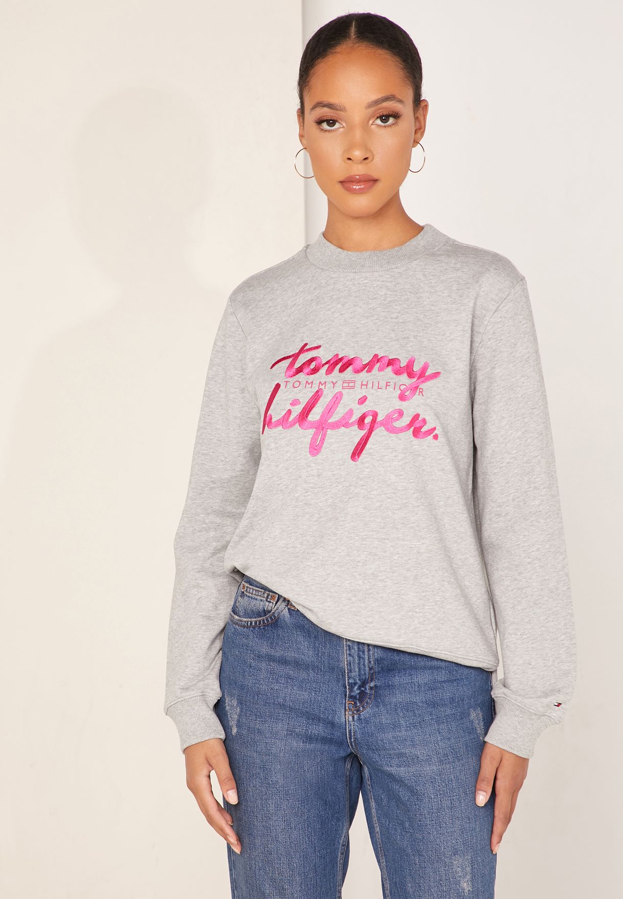 tommy hilfiger women's sweatshirt grey