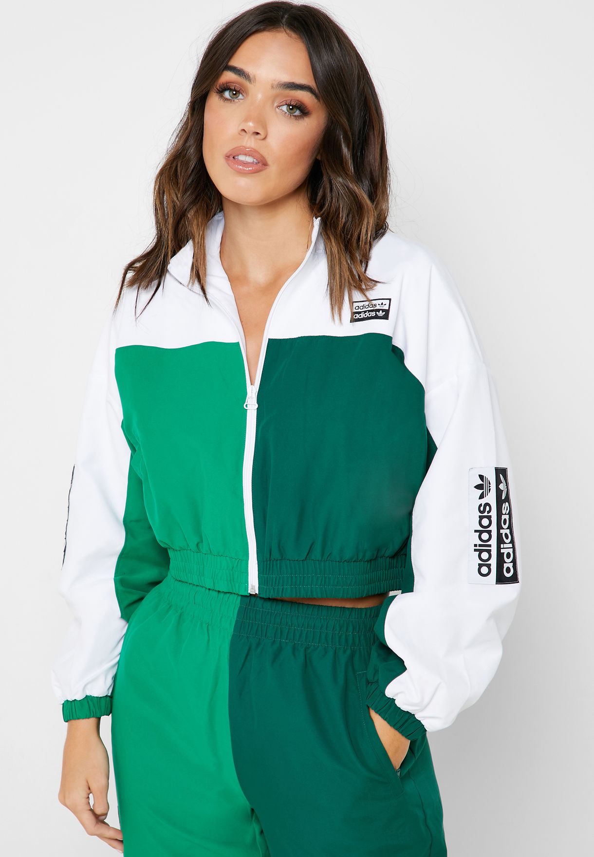 green adidas jacket womens