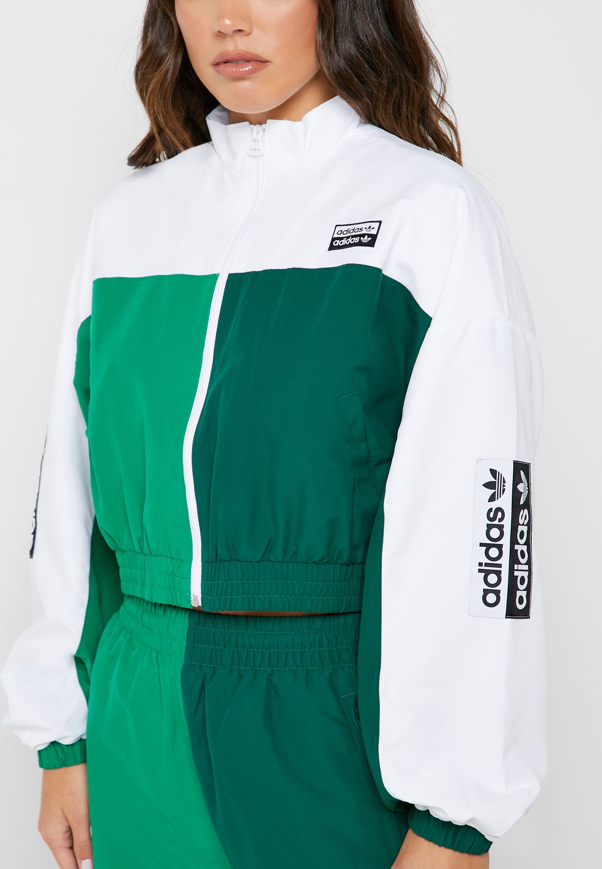 adidas green track jacket women's