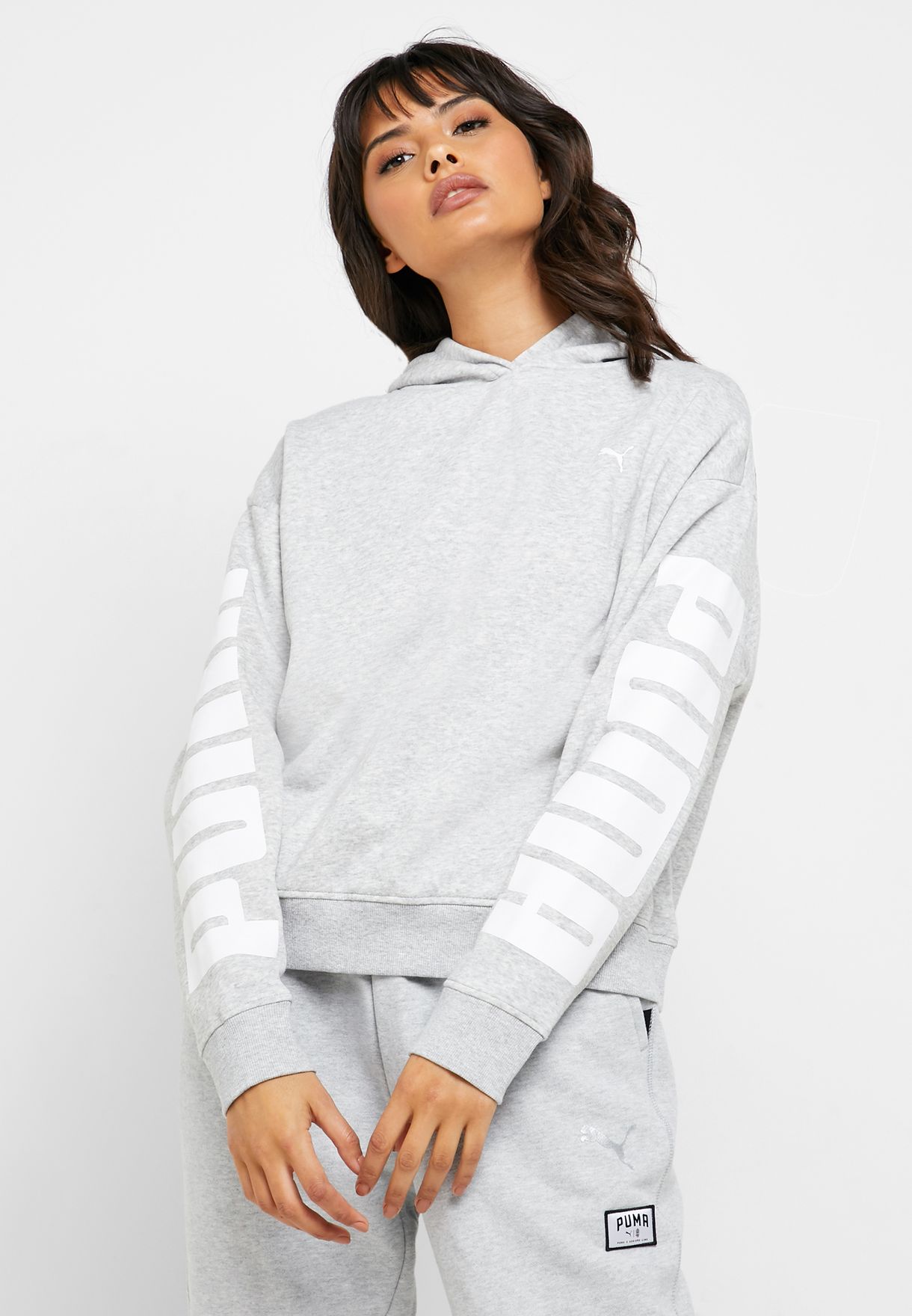 Buy PUMA grey Rebel Hoodie for Women in Riyadh, Jeddah