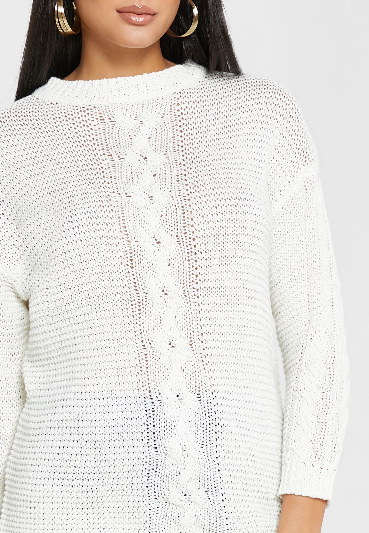 Braided Solid Sweater