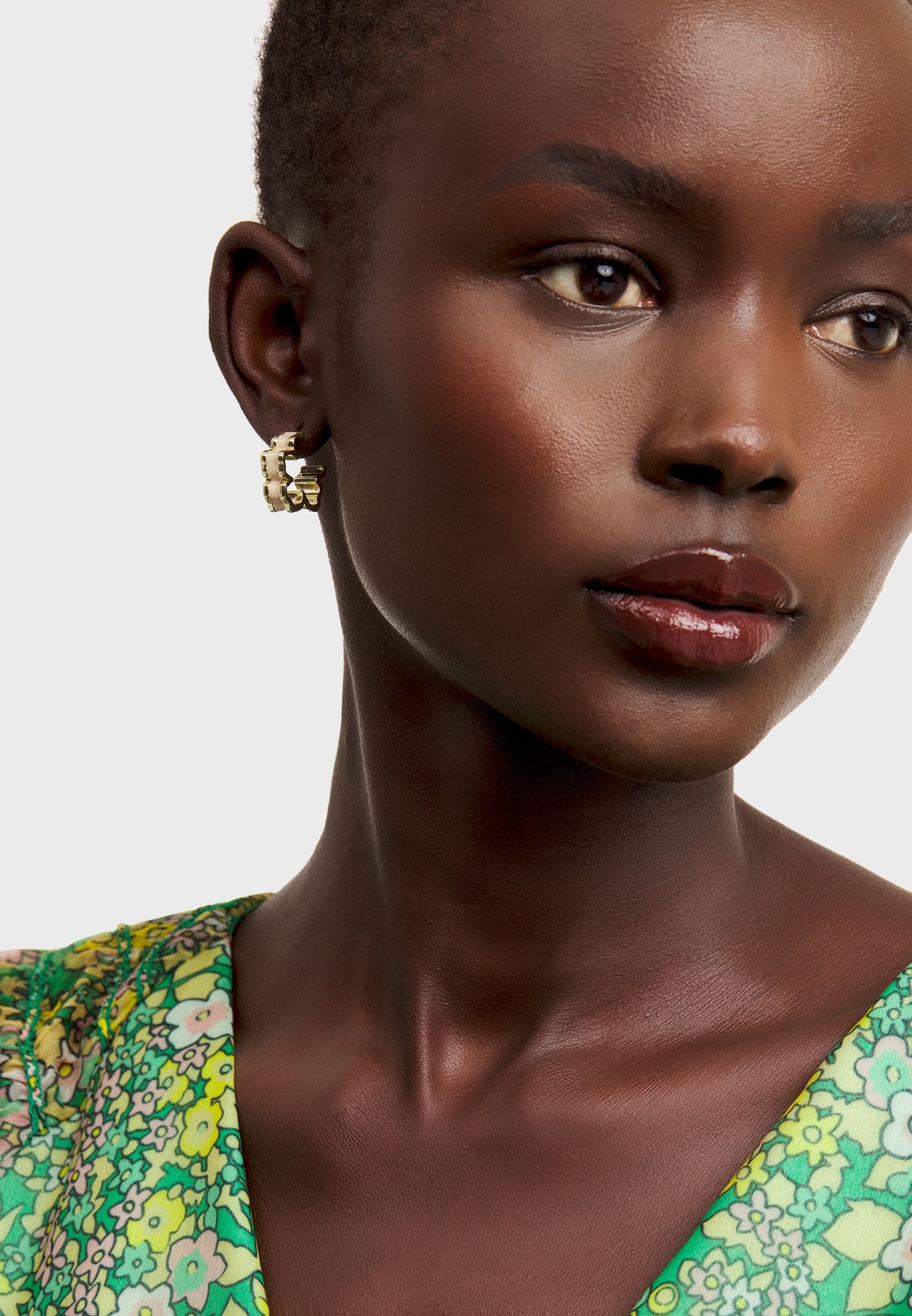 Buy Ted Baker gold Leara Magnolia Enamel Hoop Earrings for Women in ...