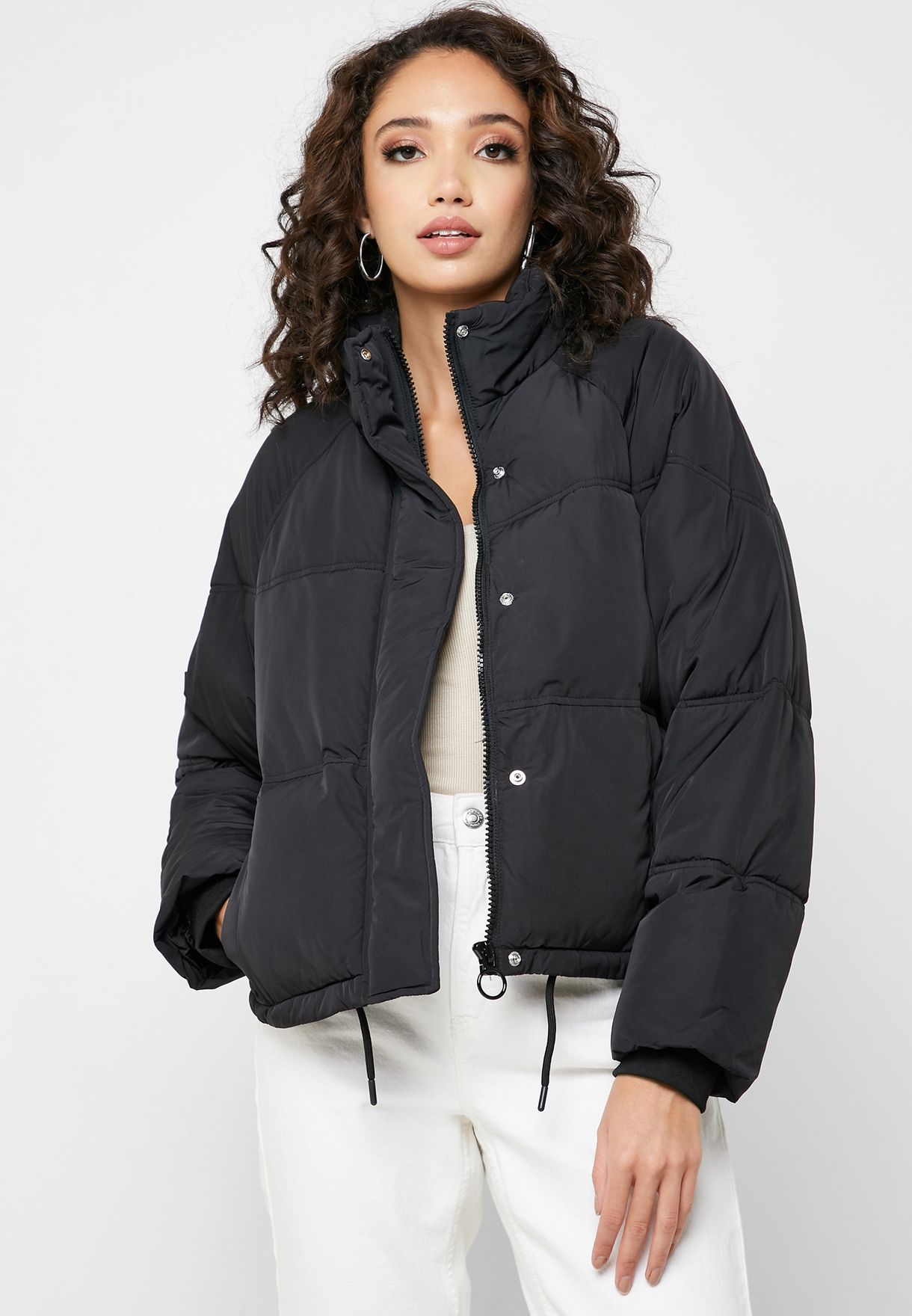 topshop black puffer jacket