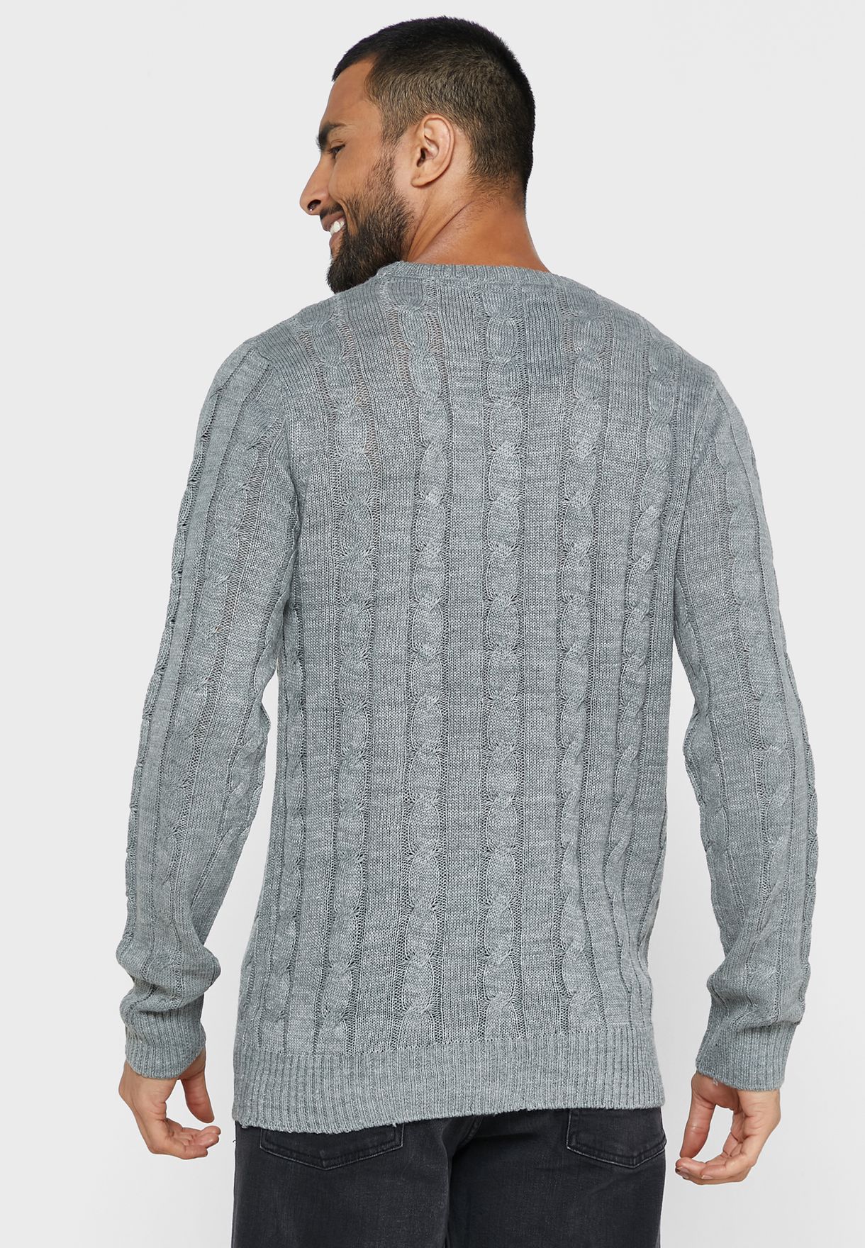 Bravesoul Bravesoul  Crew Neck All Over Cable Knit