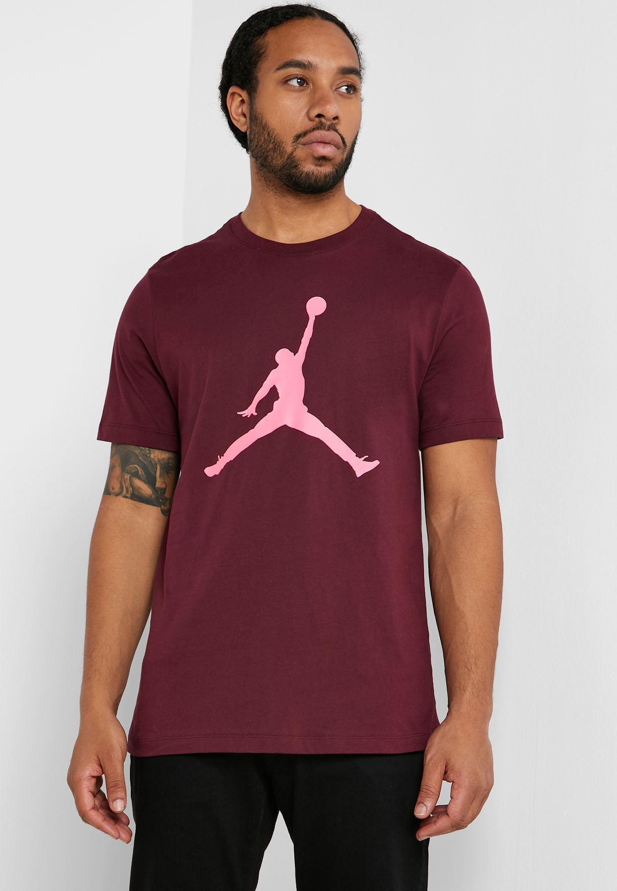 burgundy jordan t shirt