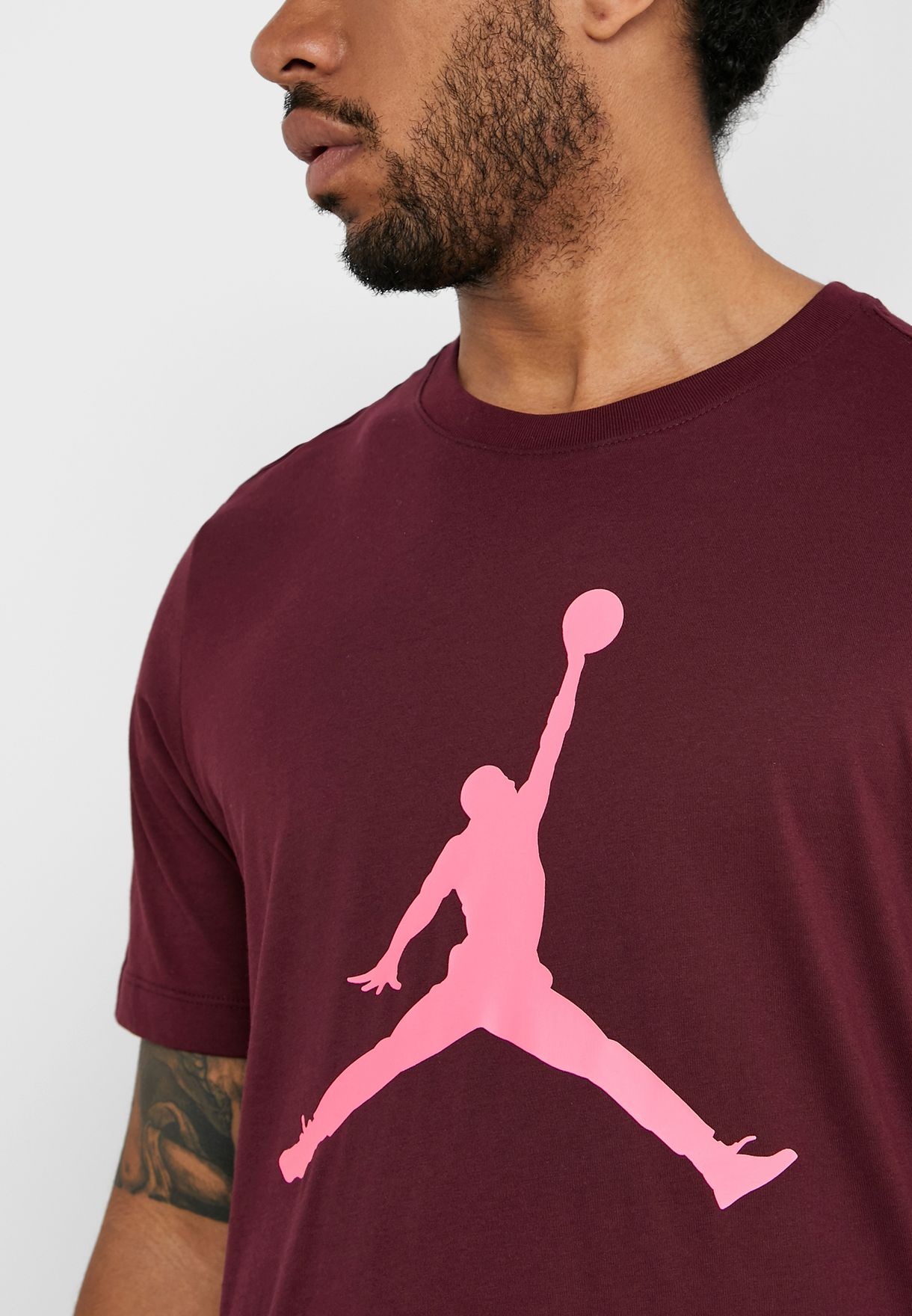 burgundy jordan shirt